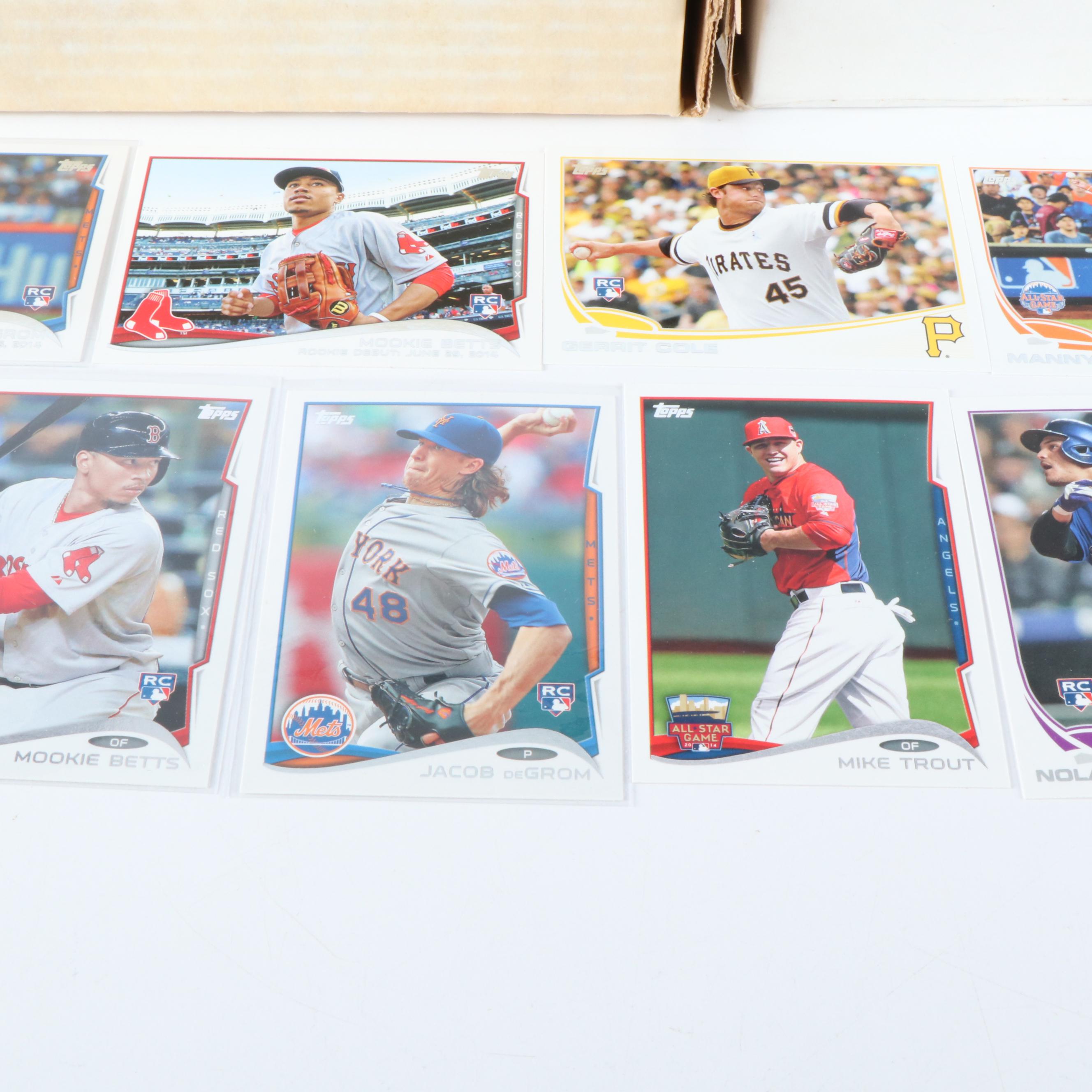 2013 and 2014 Topps Baseball Card Update Sets Featuring Mookie Betts Rookies