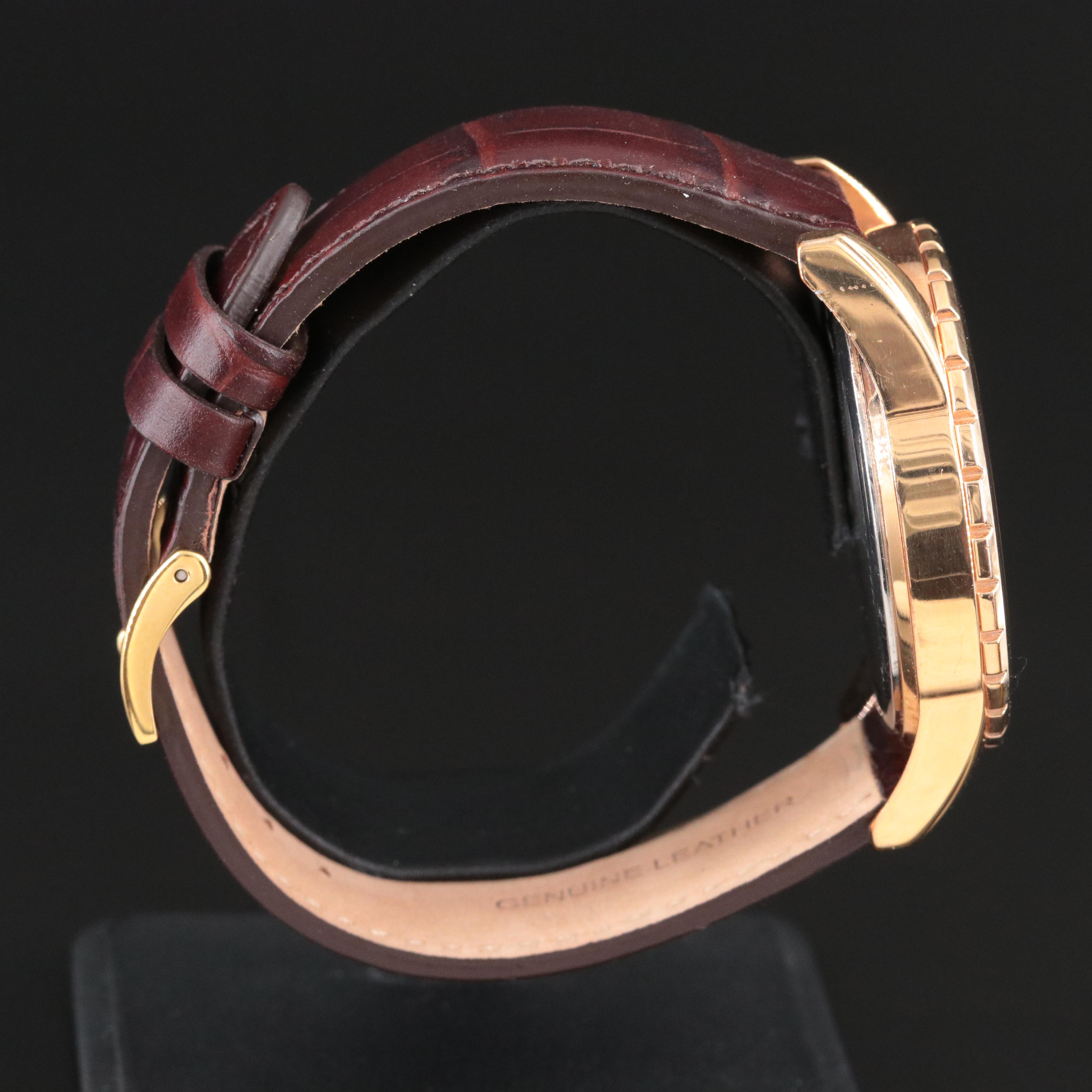 Caravelle by Bulova Day, Date, 24 hour Sub Dials Gold Tone Watch