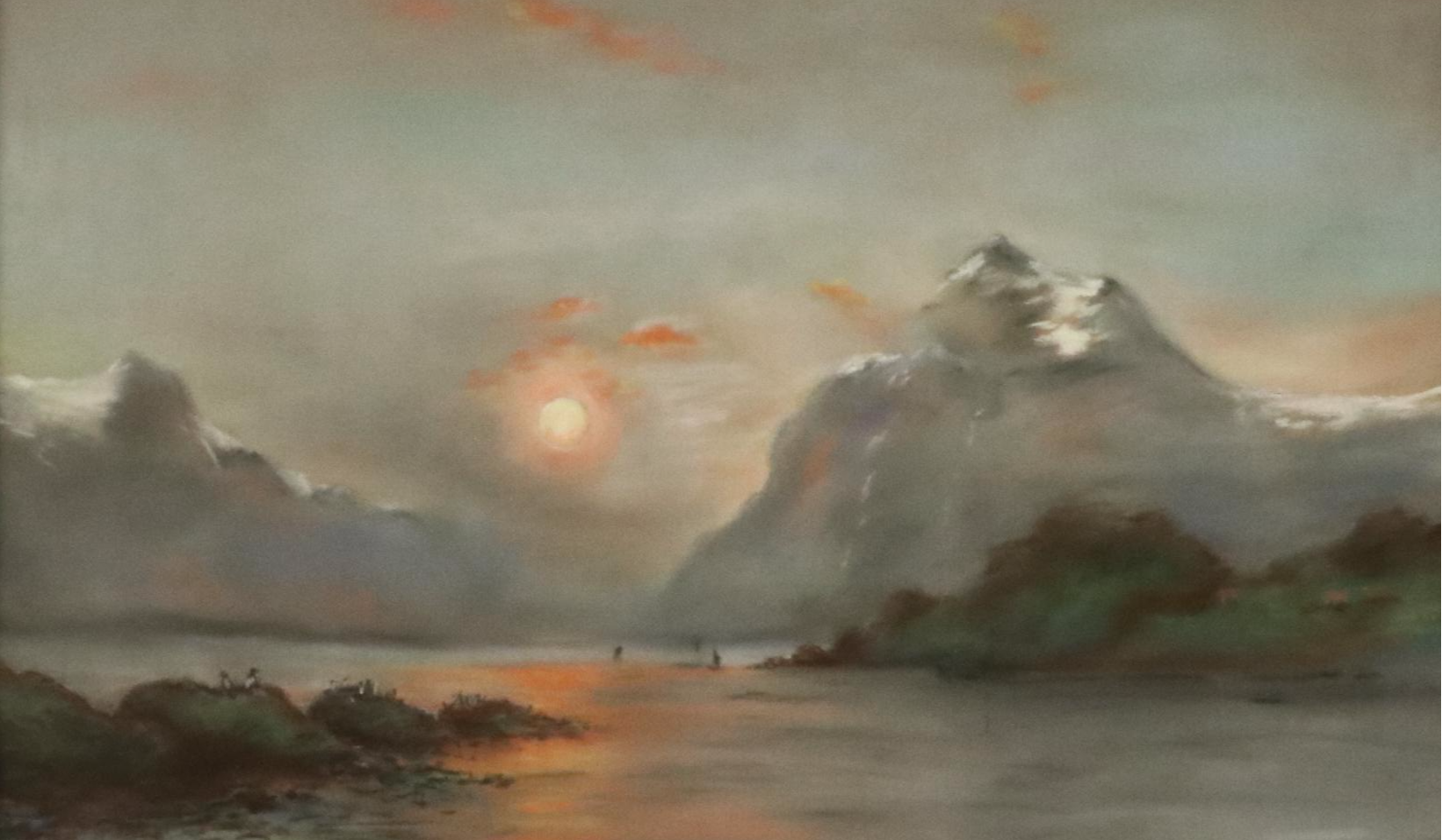 Alice Kinney Landscape Chalk Pastel Drawing "Land of the Midnight Sun"