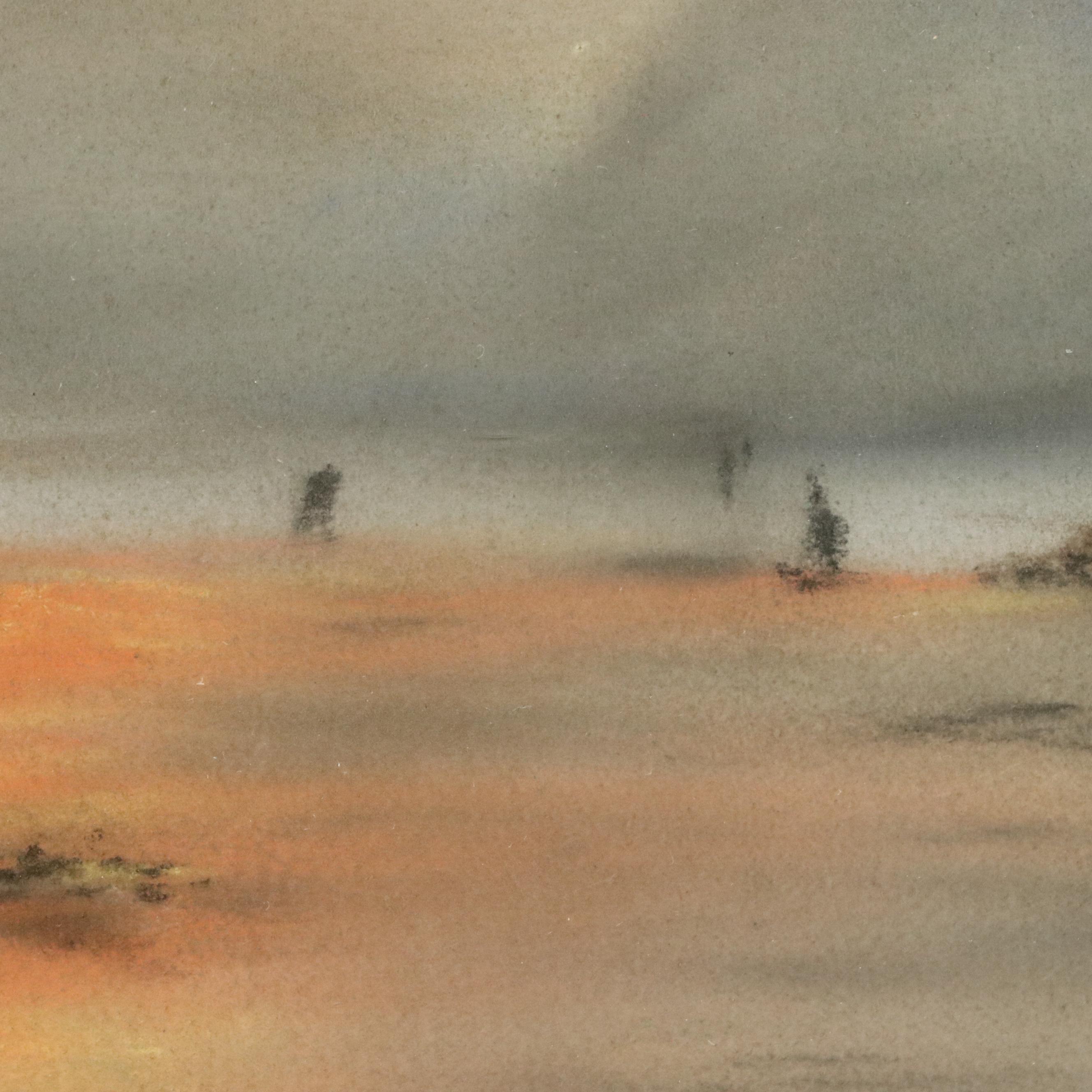 Alice Kinney Landscape Chalk Pastel Drawing "Land of the Midnight Sun"