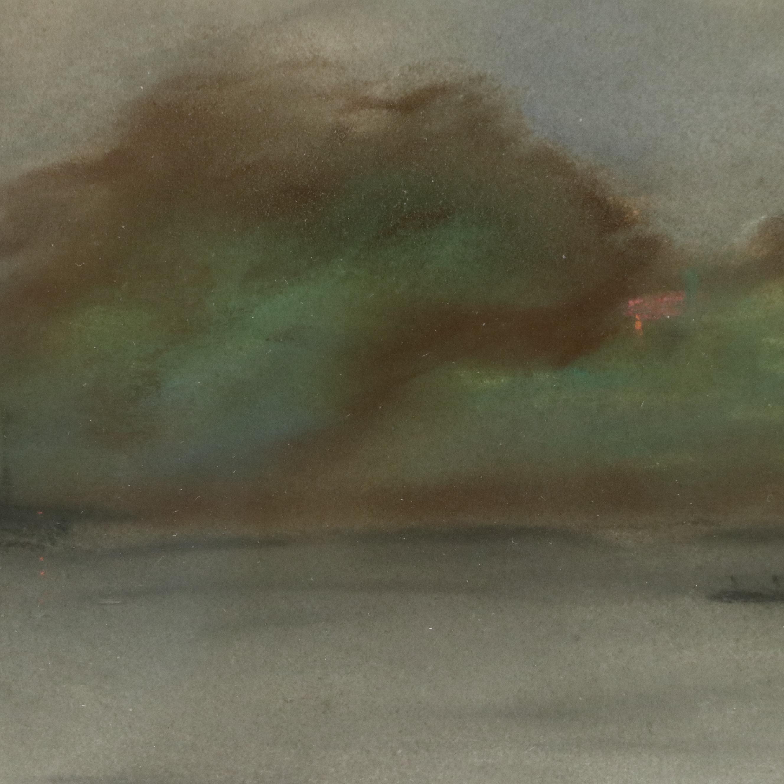 Alice Kinney Landscape Chalk Pastel Drawing "Land of the Midnight Sun"