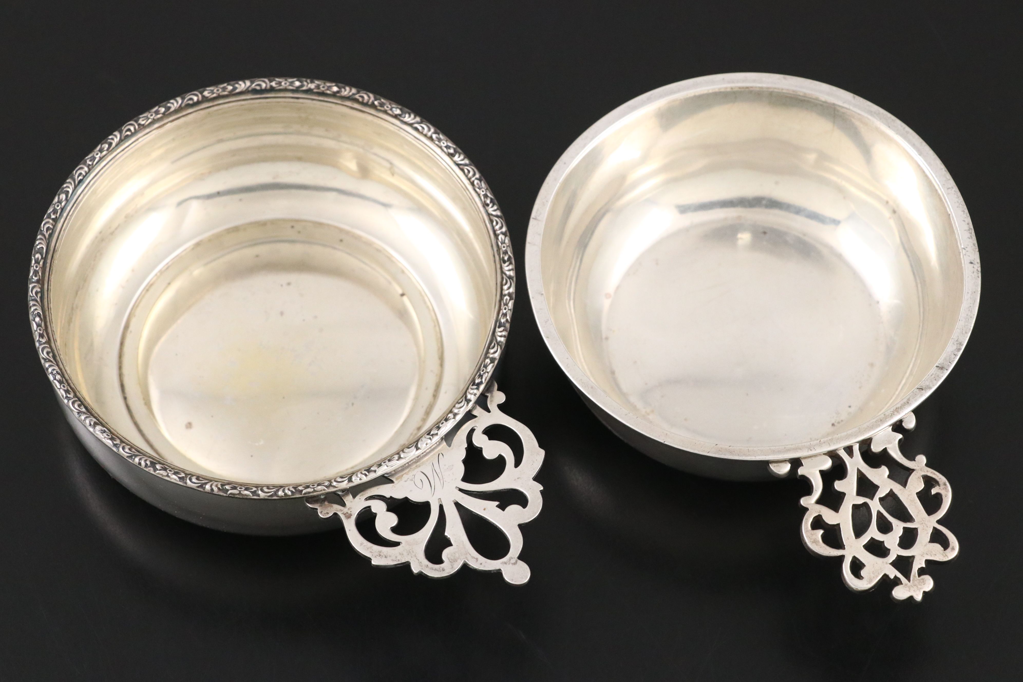 Lunt and Other Sterling Silver Porringers, Early 20th Century