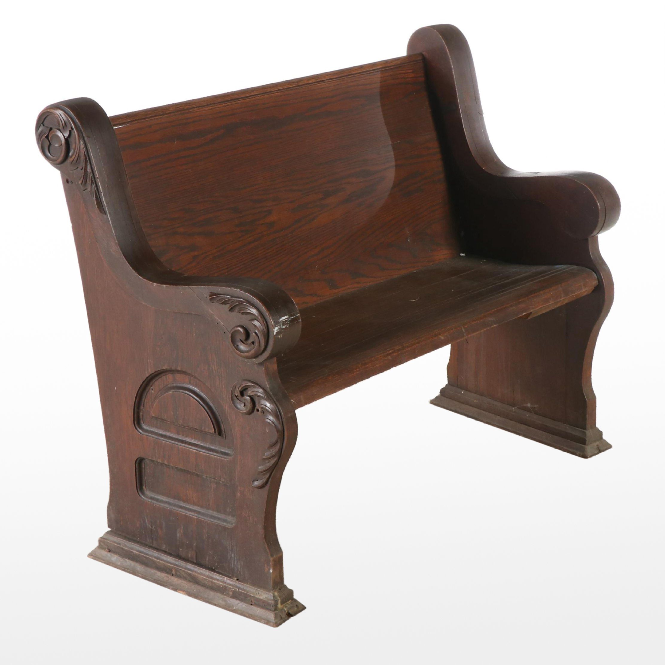Victorian Oak Church Pew, Late 19th/Early 20th Century
