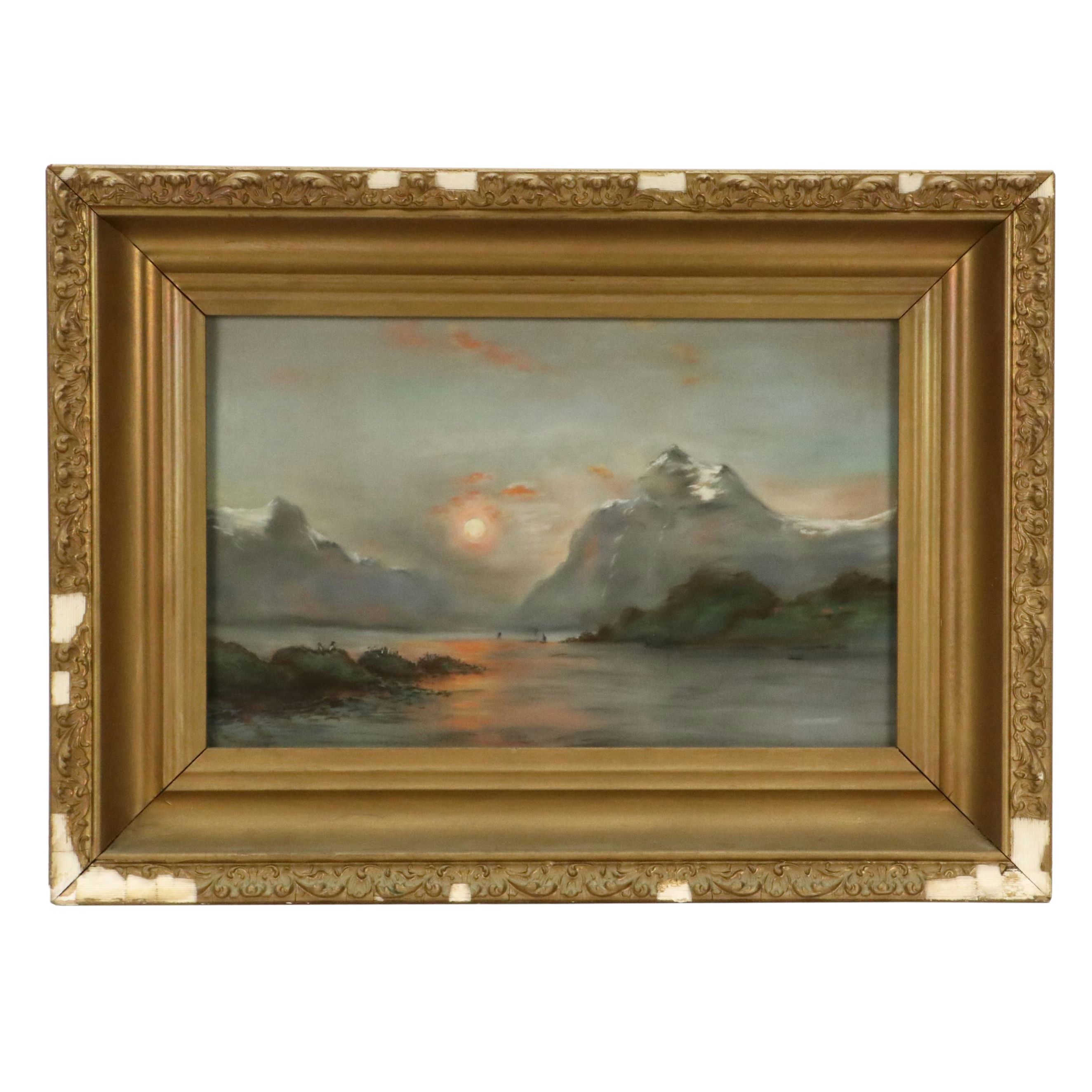 Alice Kinney Landscape Chalk Pastel Drawing "Land of the Midnight Sun"