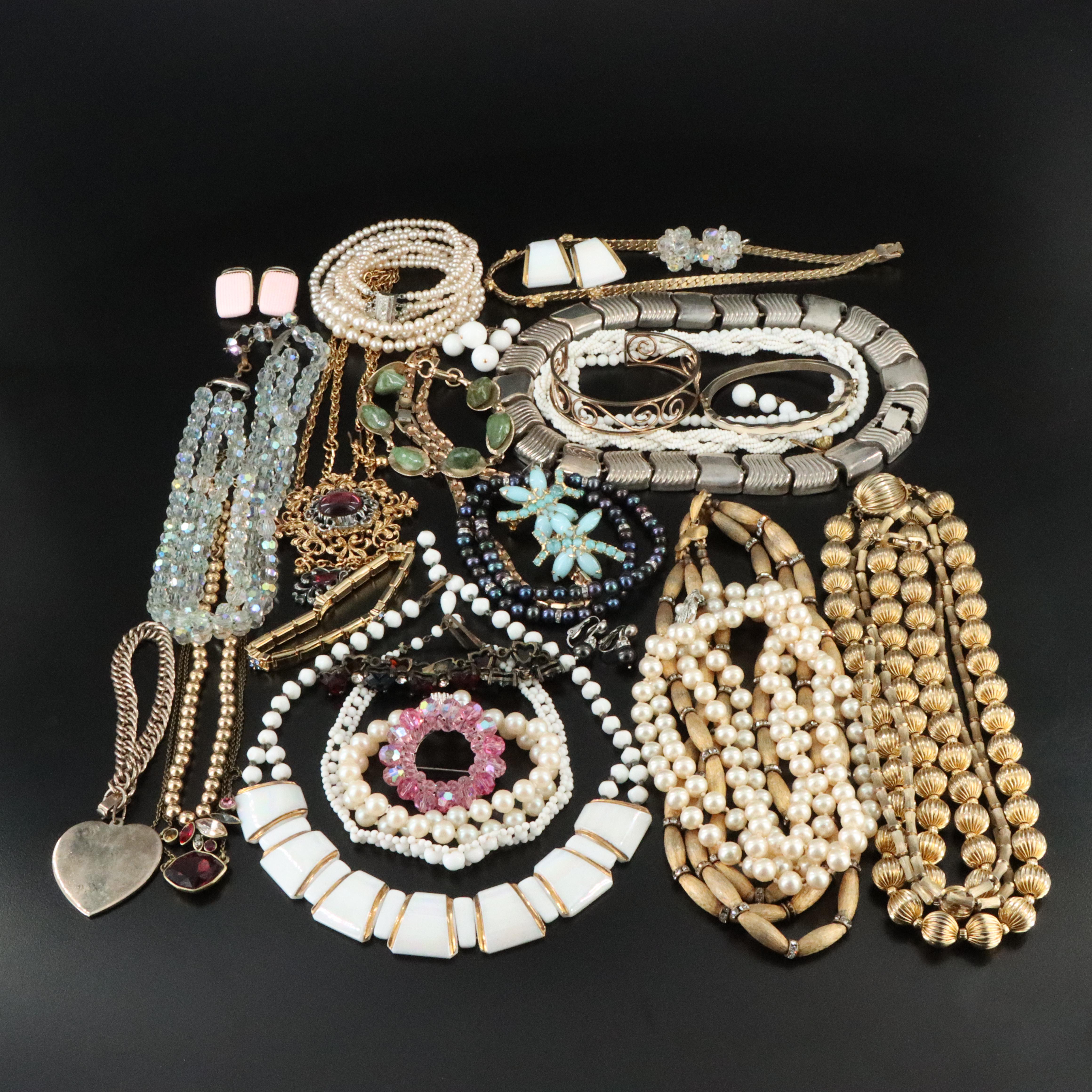 Goldette, Sterling and Connemara Marble Featured in Vintage Jewelry Assortment