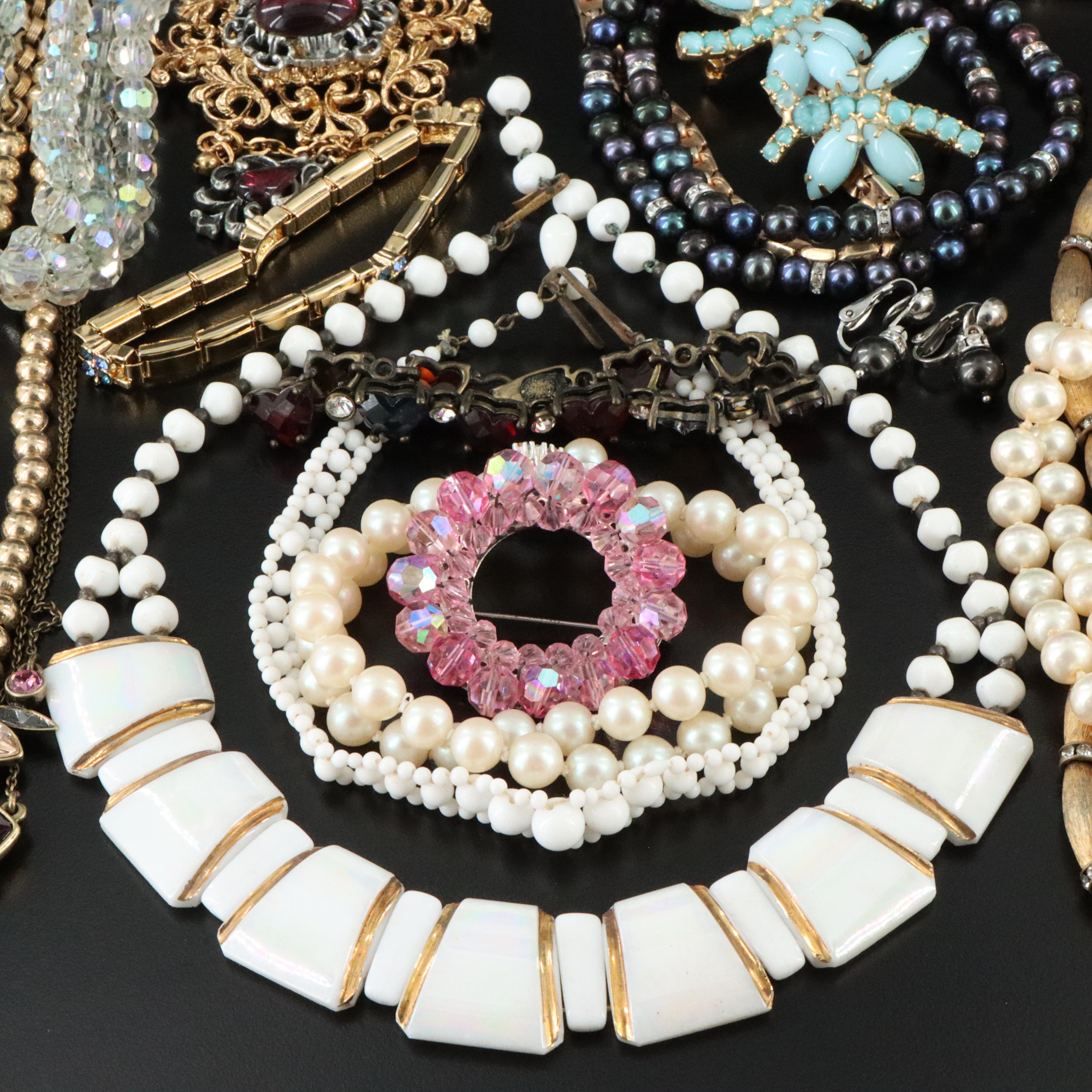 Goldette, Sterling and Connemara Marble Featured in Vintage Jewelry Assortment