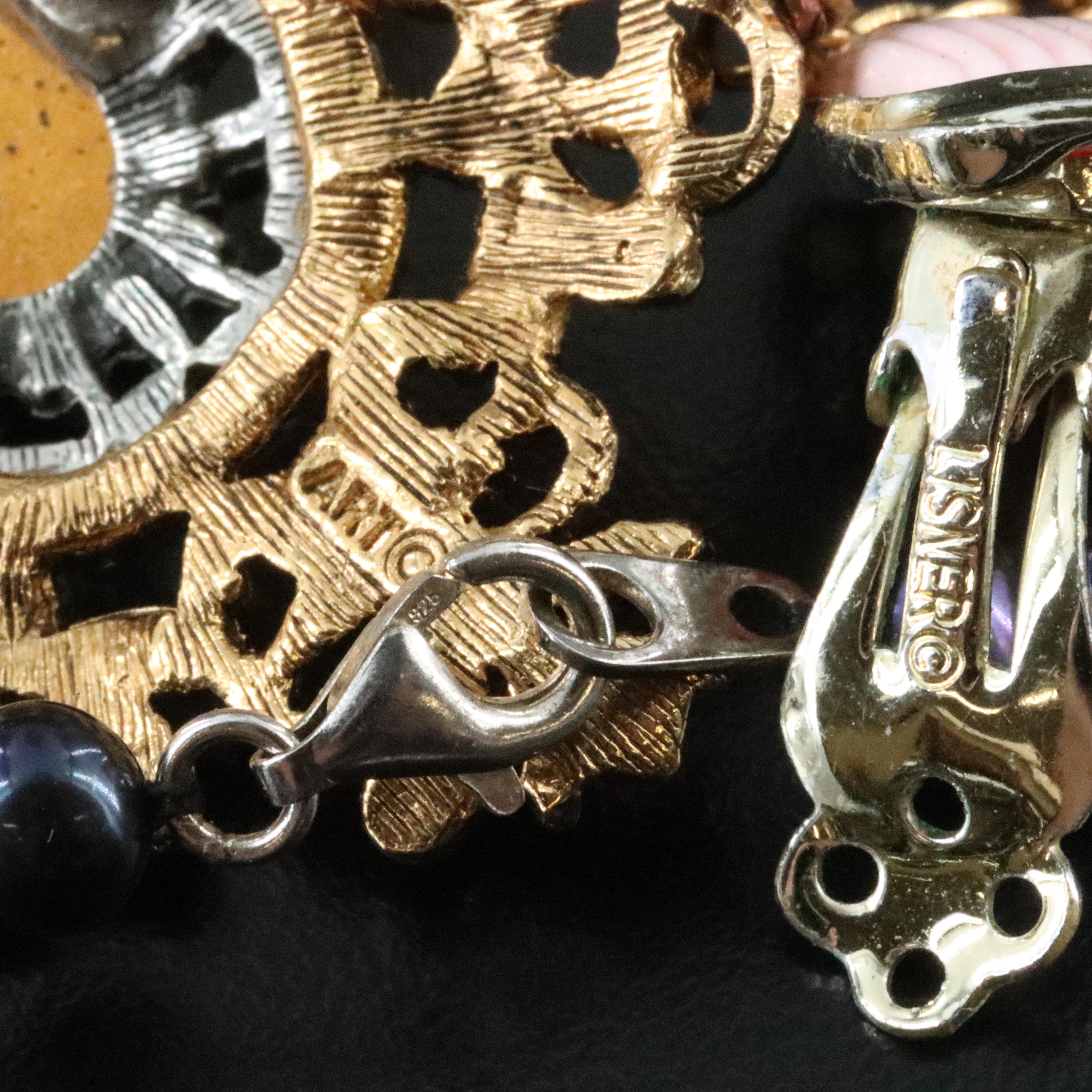 Goldette, Sterling and Connemara Marble Featured in Vintage Jewelry Assortment