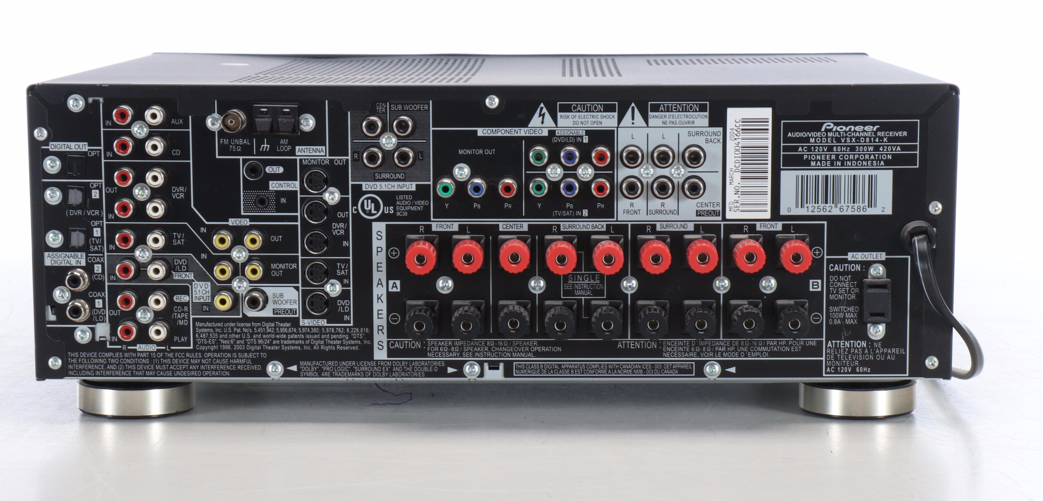 Pioneer VSX-D814 Multi-Channel A/V Receiver