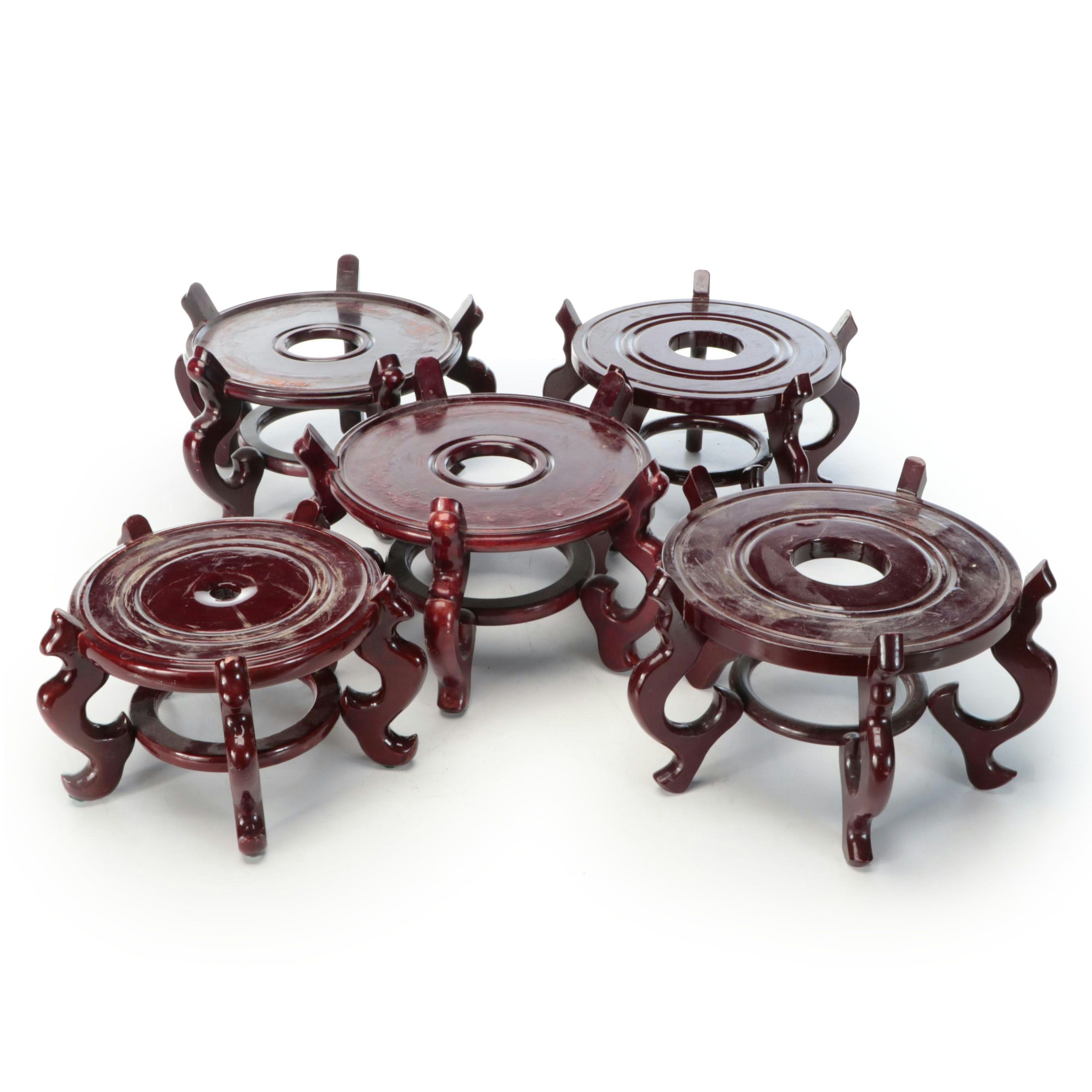 Chinese Style Rosewood Finish Plant Stands