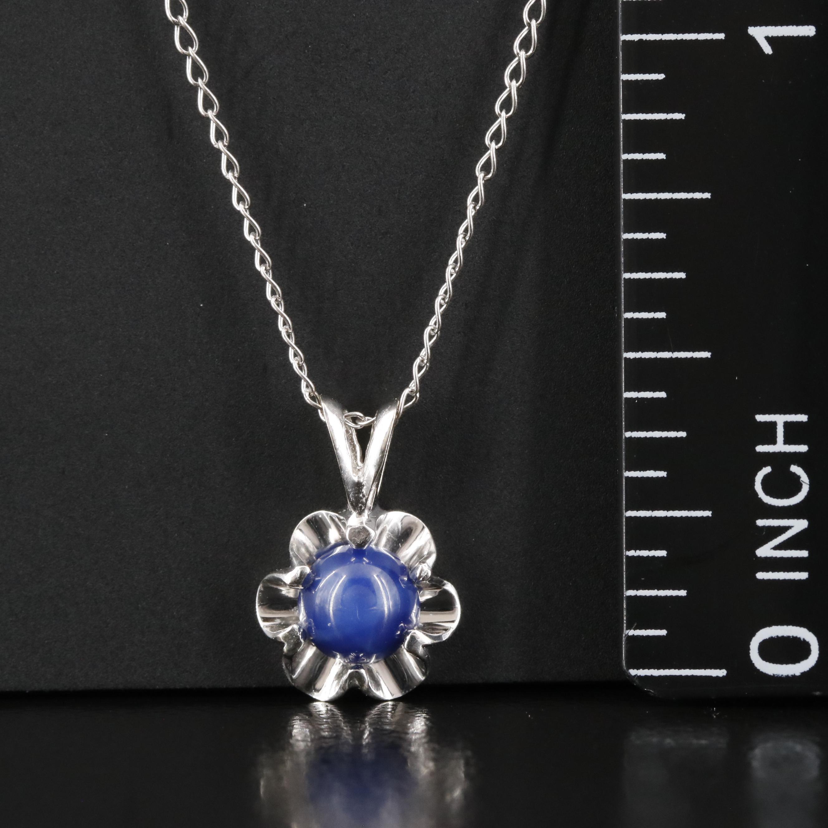 Vintage 14K Star Sapphire Pendant Necklace