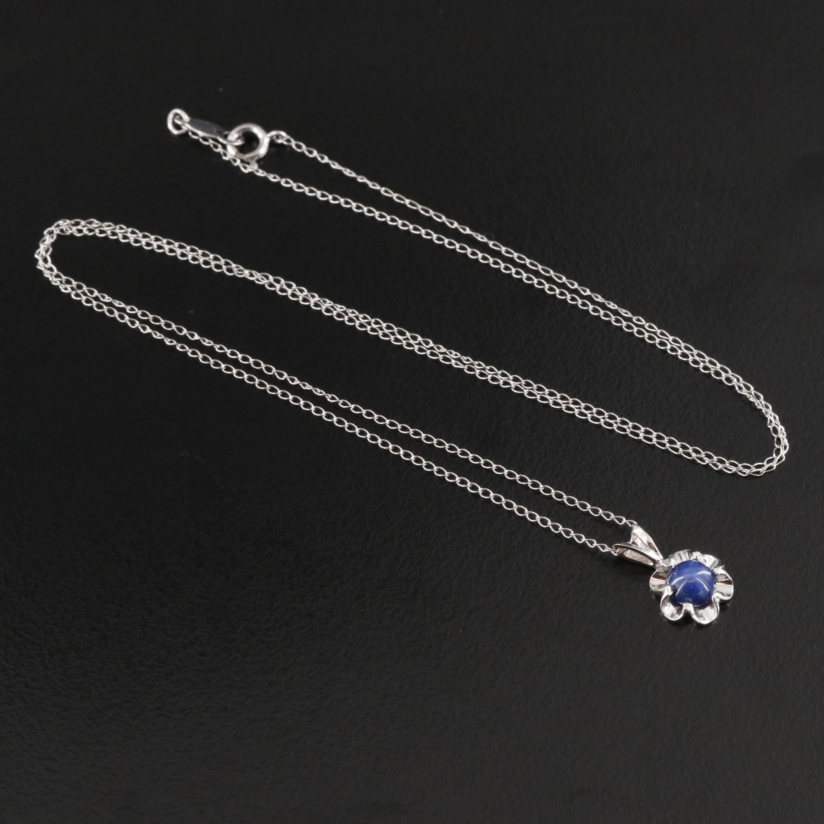 Vintage 14K Star Sapphire Pendant Necklace