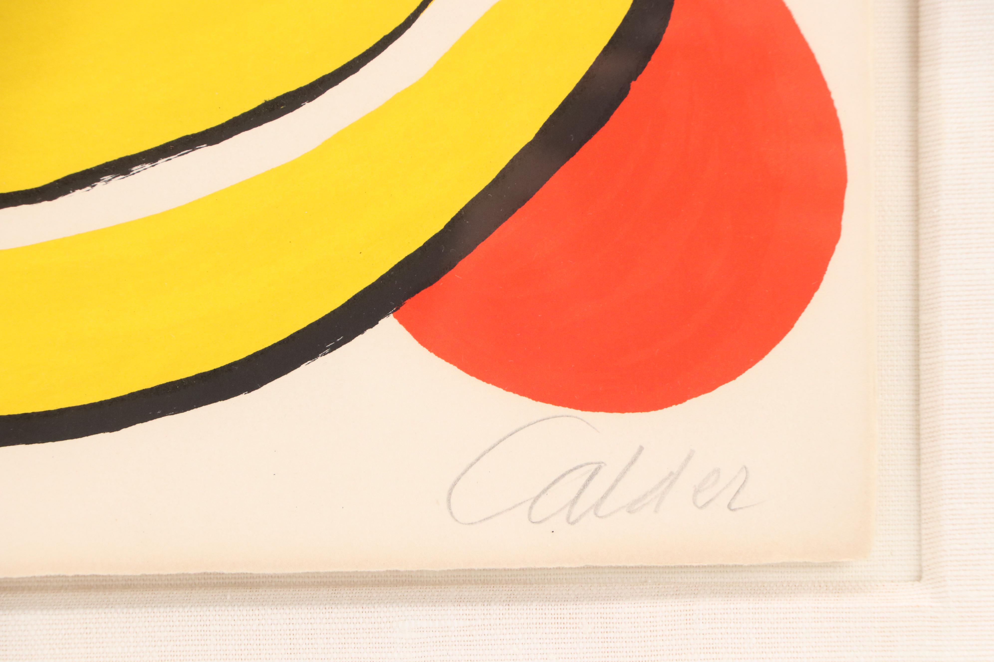 Alexander Calder Color Lithograph "Red and Blue Spiral," Circa 1970