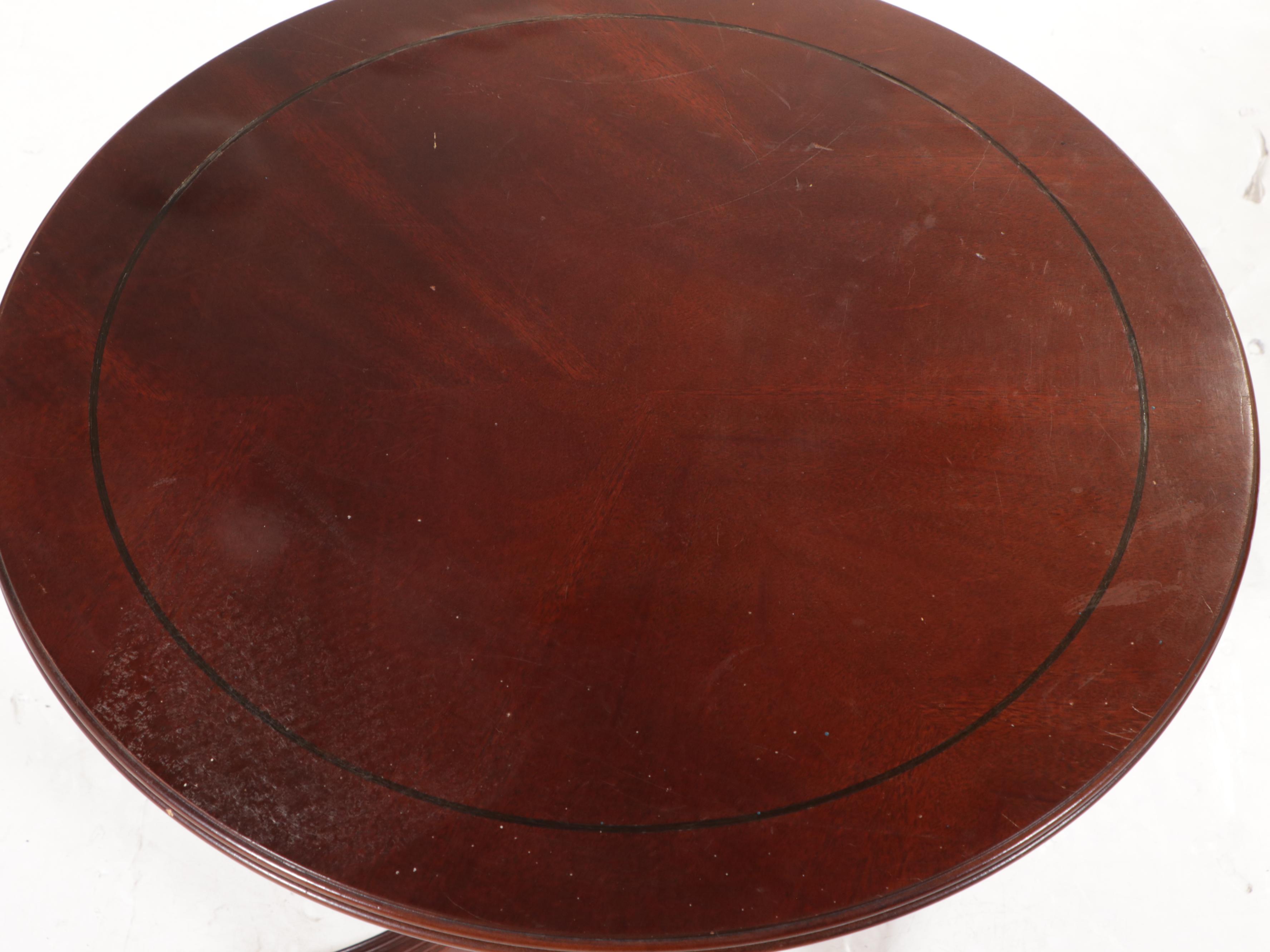 Duncan Phyfe Style Mahogany Pedestal Table, Late 20th Century