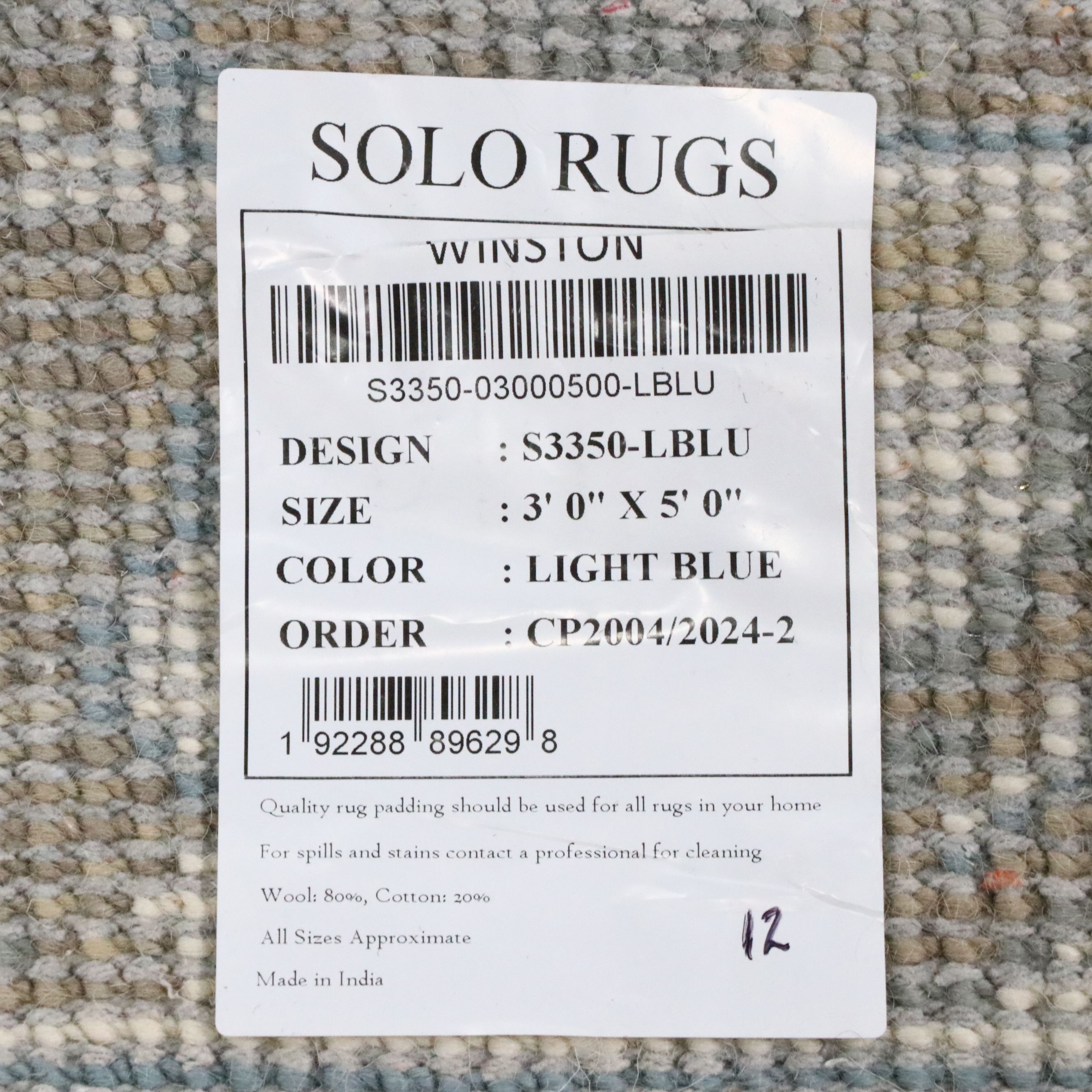 2'11 x 5'3 Hand-Knotted Solo Rugs "Winston" Indo-Persian Accent Rug