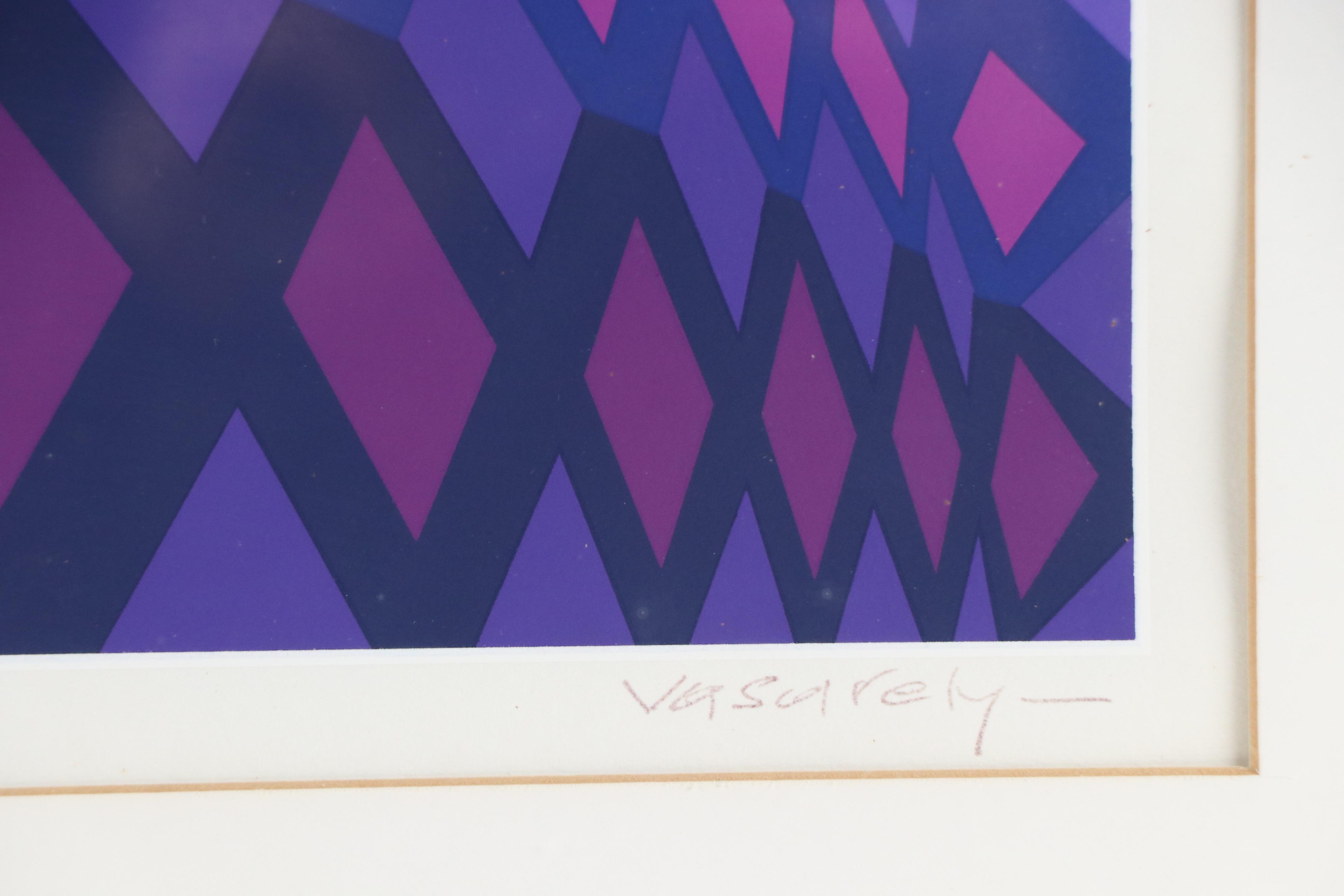 Victor Vasarely Op Art Serigraph "Reech," 1974