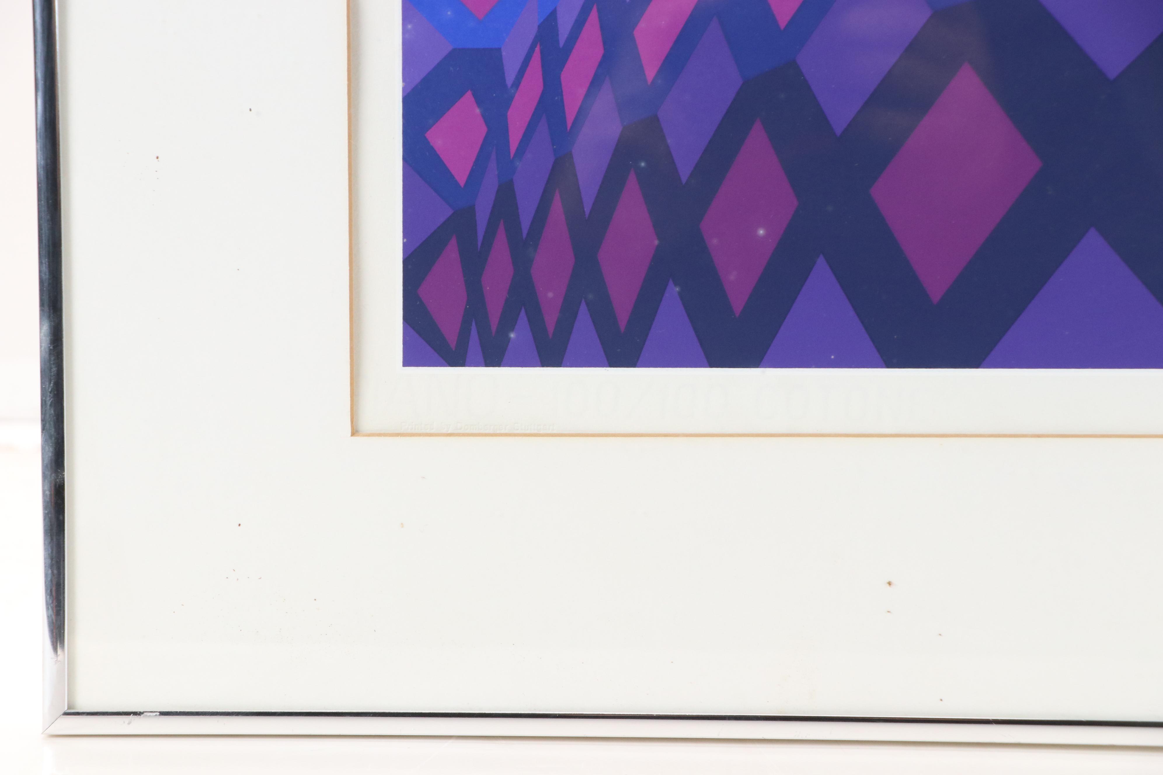 Victor Vasarely Op Art Serigraph "Reech," 1974