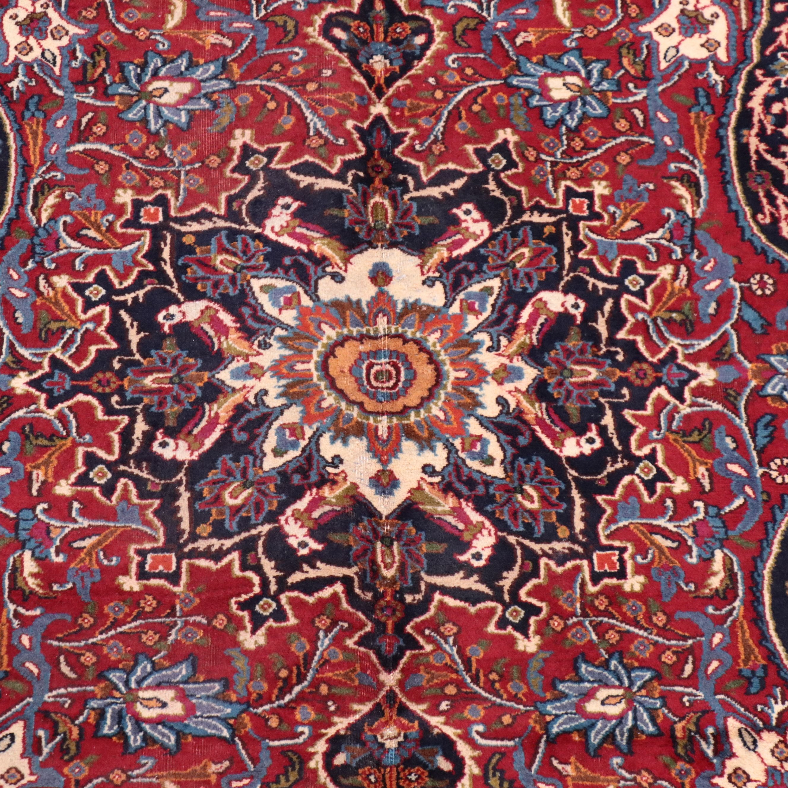 6'7 x 10' Hand-Knotted Persian Mashhad Area Rug