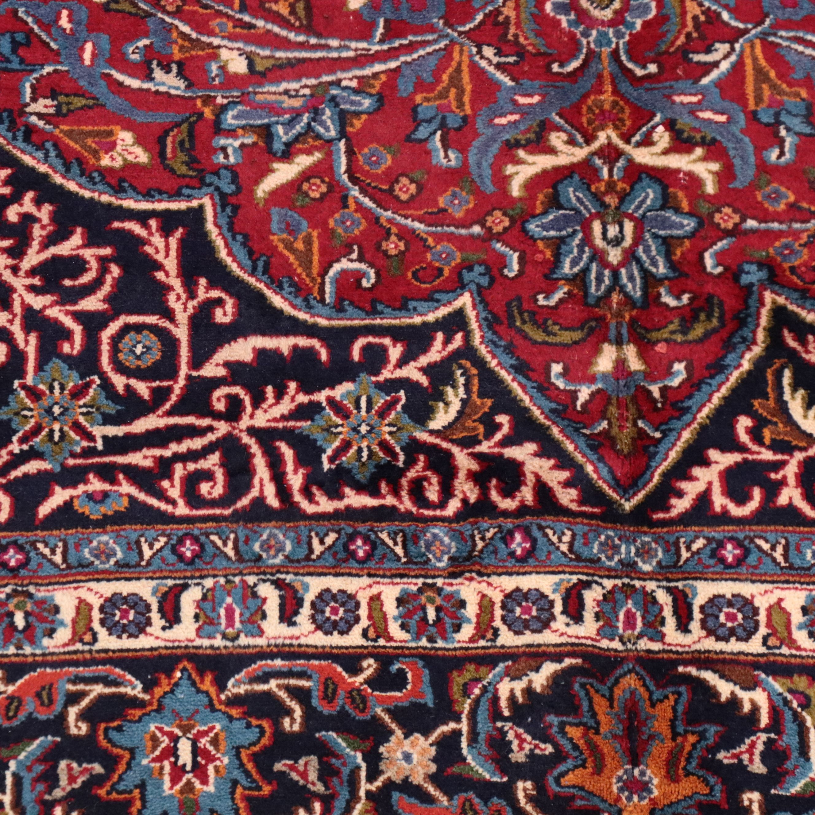 6'7 x 10' Hand-Knotted Persian Mashhad Area Rug