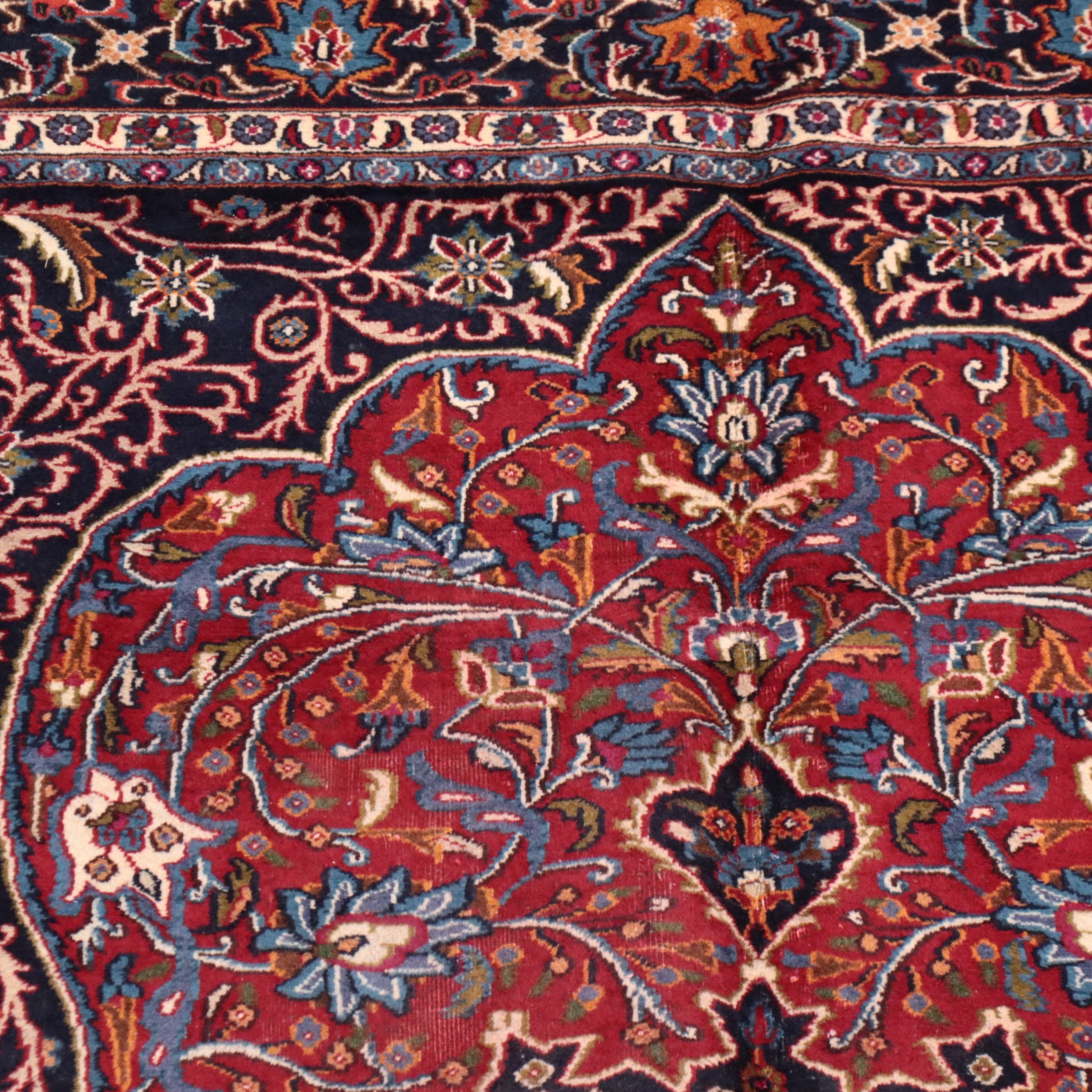 6'7 x 10' Hand-Knotted Persian Mashhad Area Rug