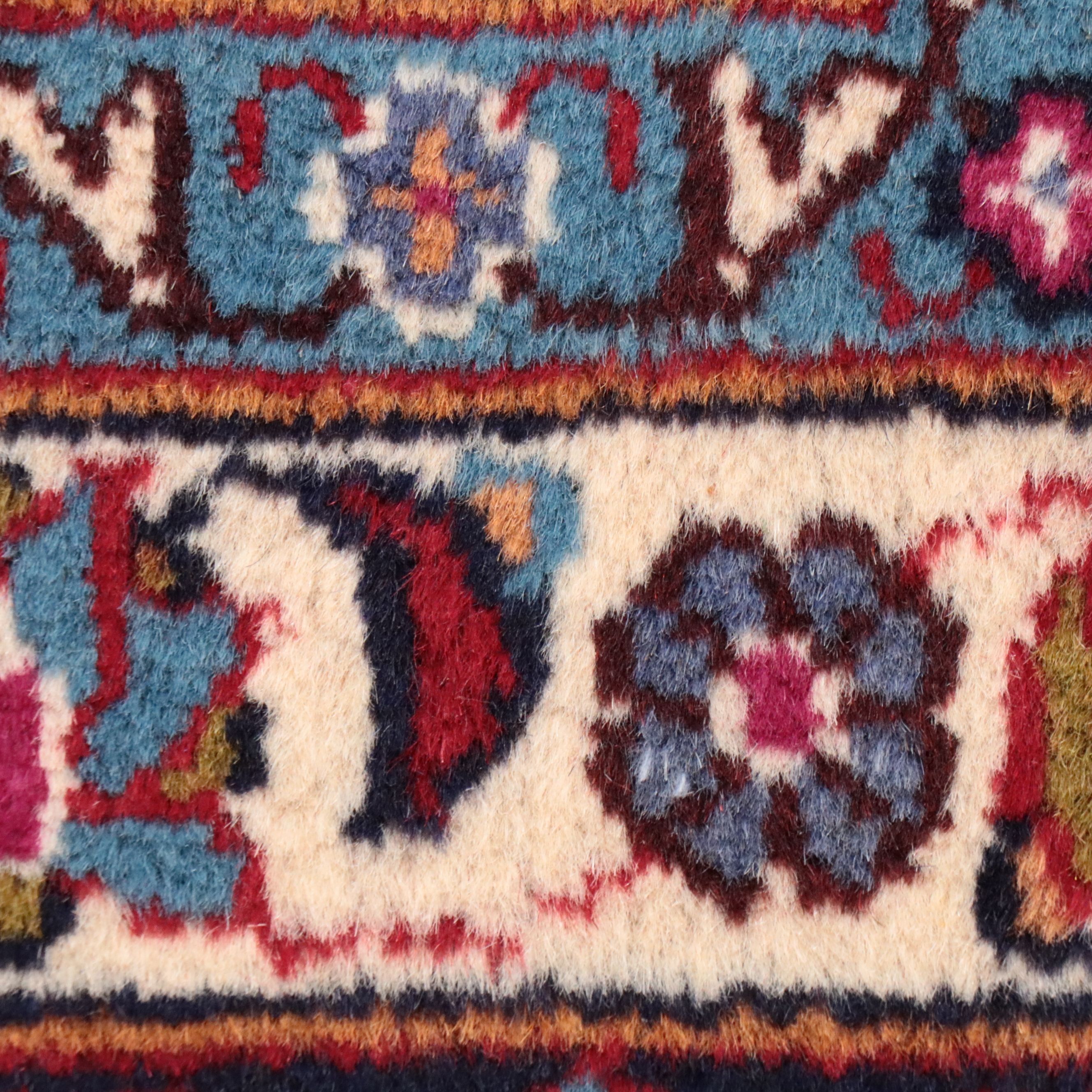 6'7 x 10' Hand-Knotted Persian Mashhad Area Rug