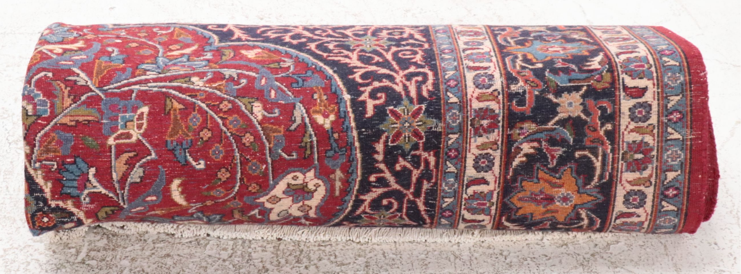 6'7 x 10' Hand-Knotted Persian Mashhad Area Rug