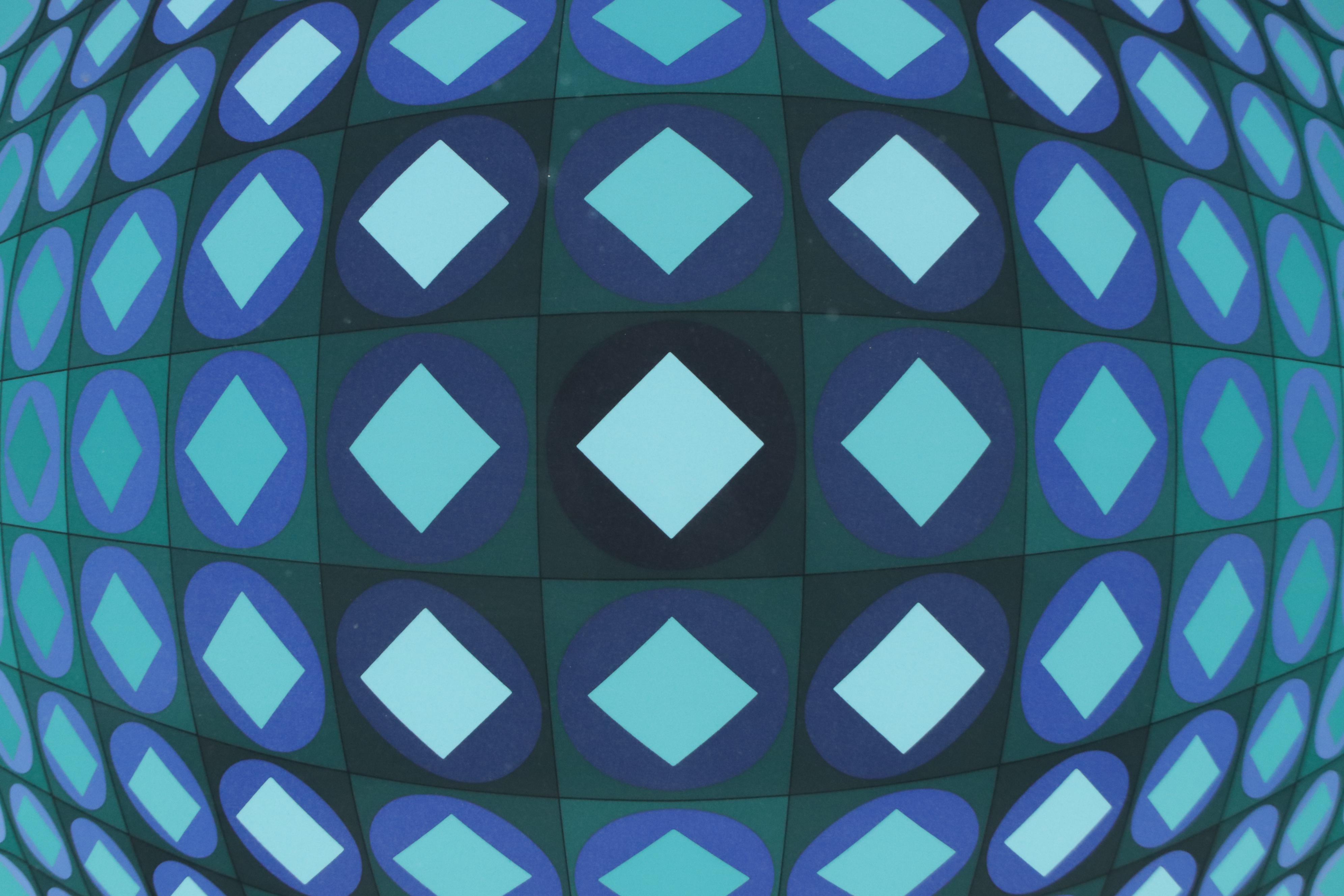 Victor Vasarely Op Art Serigraph "Kezdi-Ga," 1979