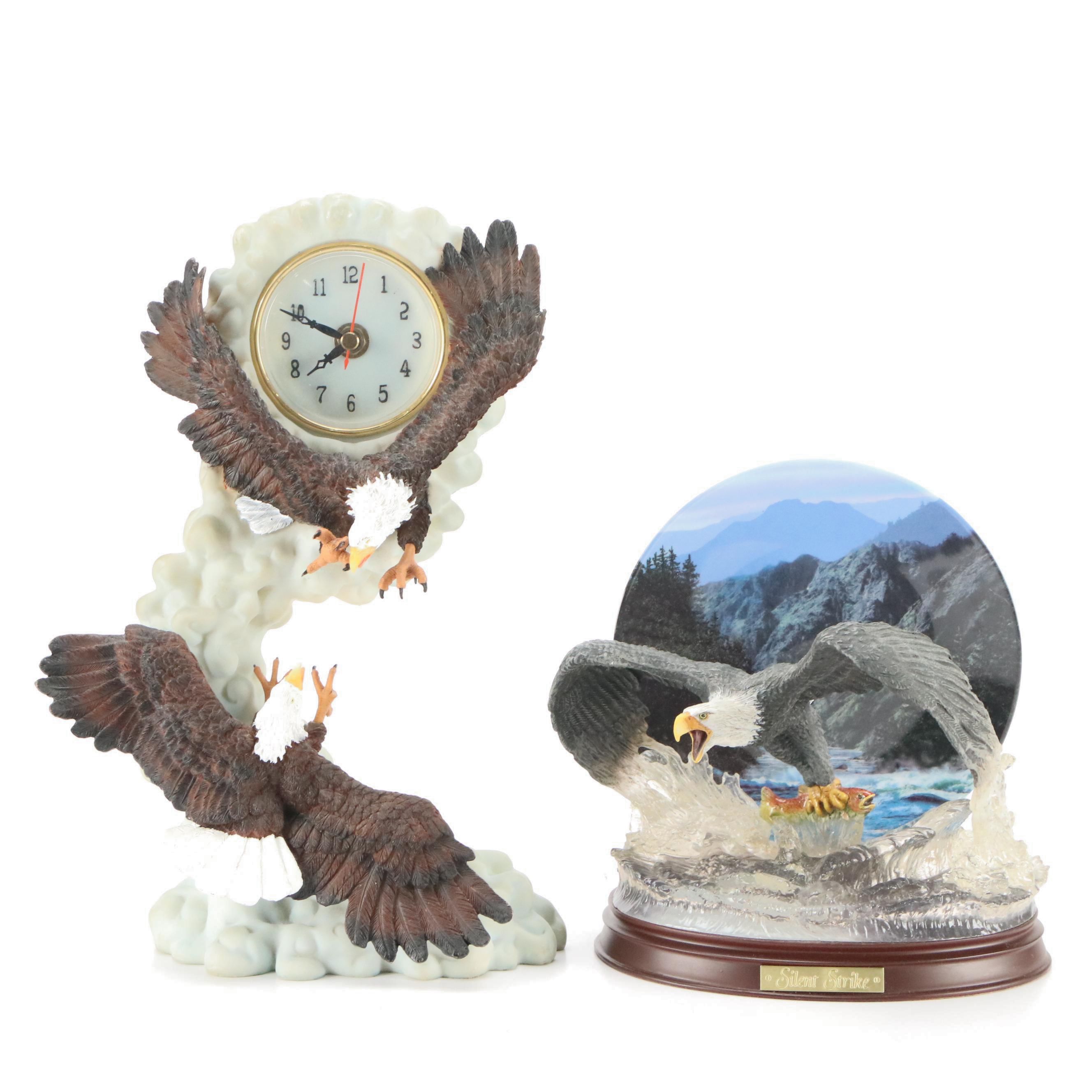 Bradford "Silent Strike" Limited Eagle Sculpture with Herco Flying Eagle Clock