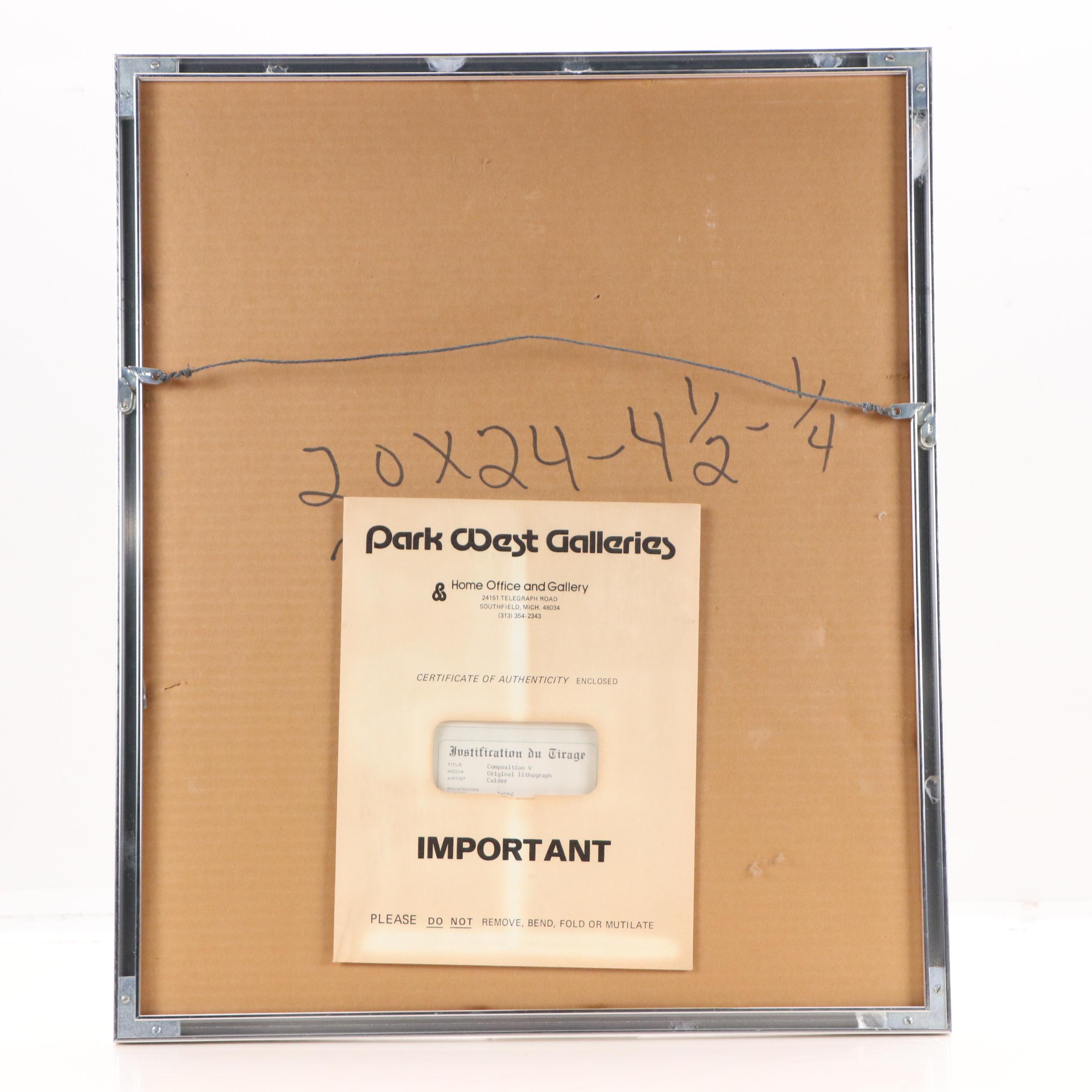 Alexander Calder Color Lithograph for "Derrière le Miroir"