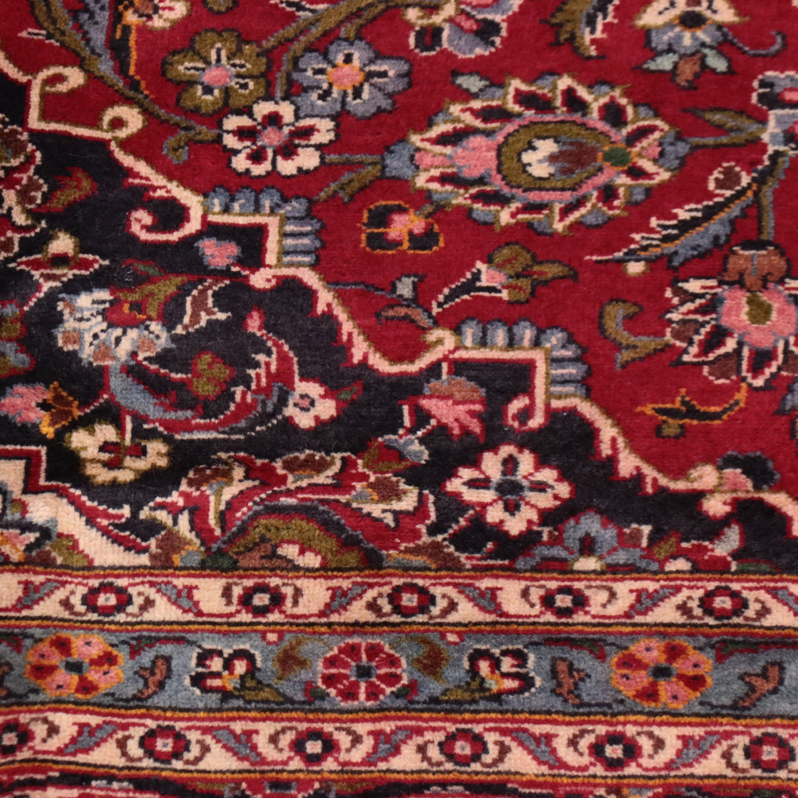 9'5 x 13'1 Hand-Knotted Persian Kashan Room Sized Rug