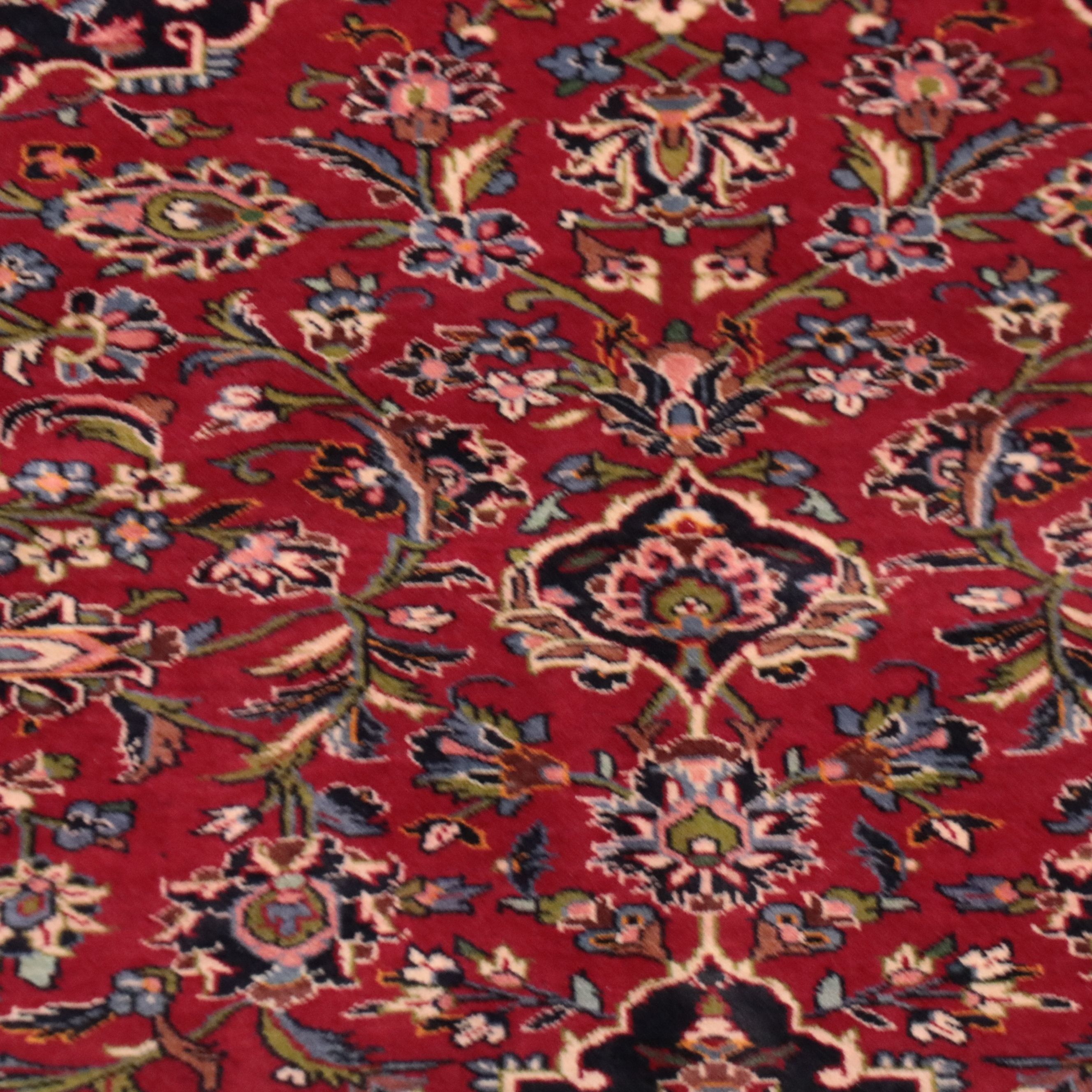 9'5 x 13'1 Hand-Knotted Persian Kashan Room Sized Rug