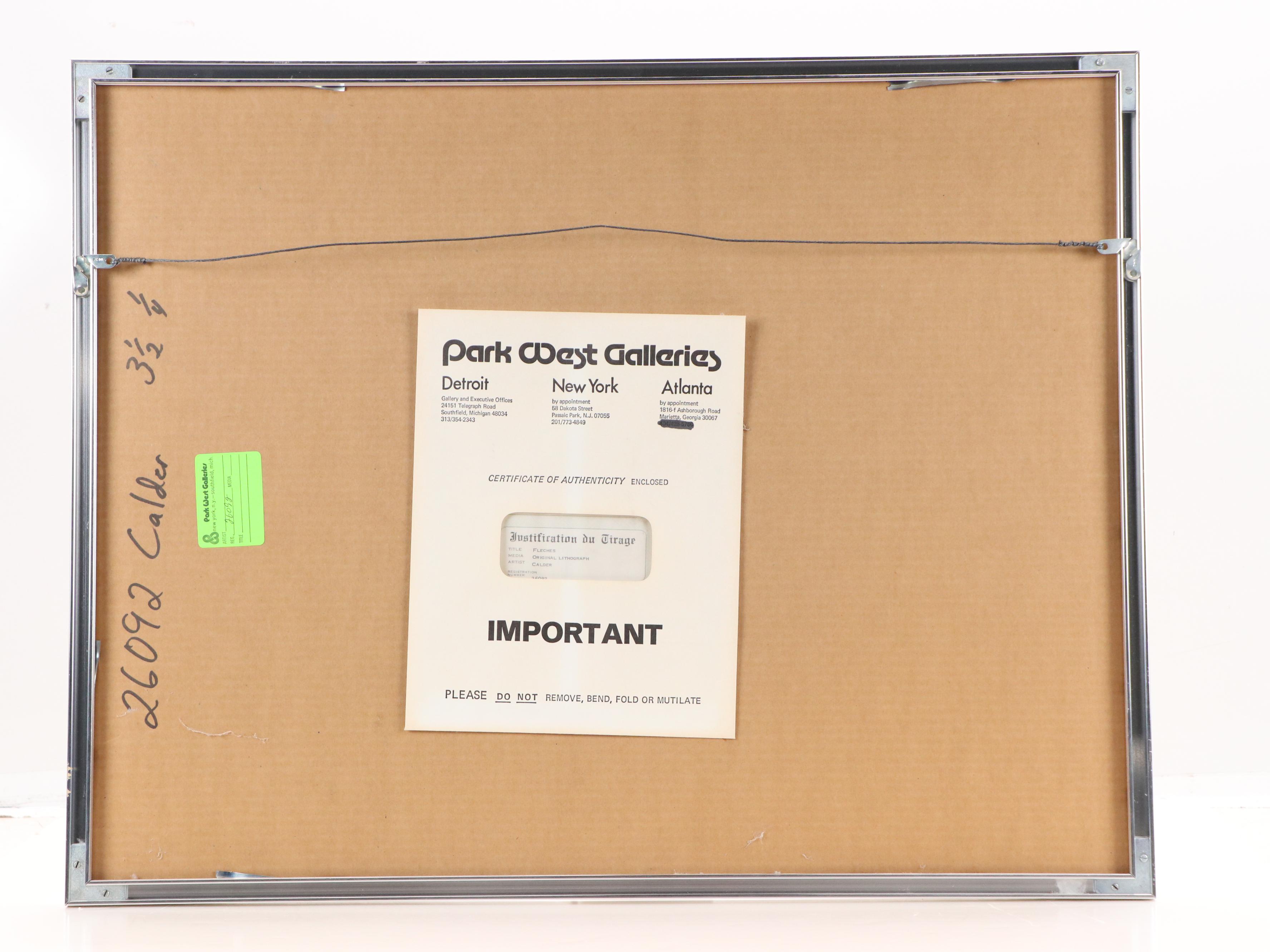 Alexander Calder Double-Page Color Lithograph for "Derrière le Miroir," 1968