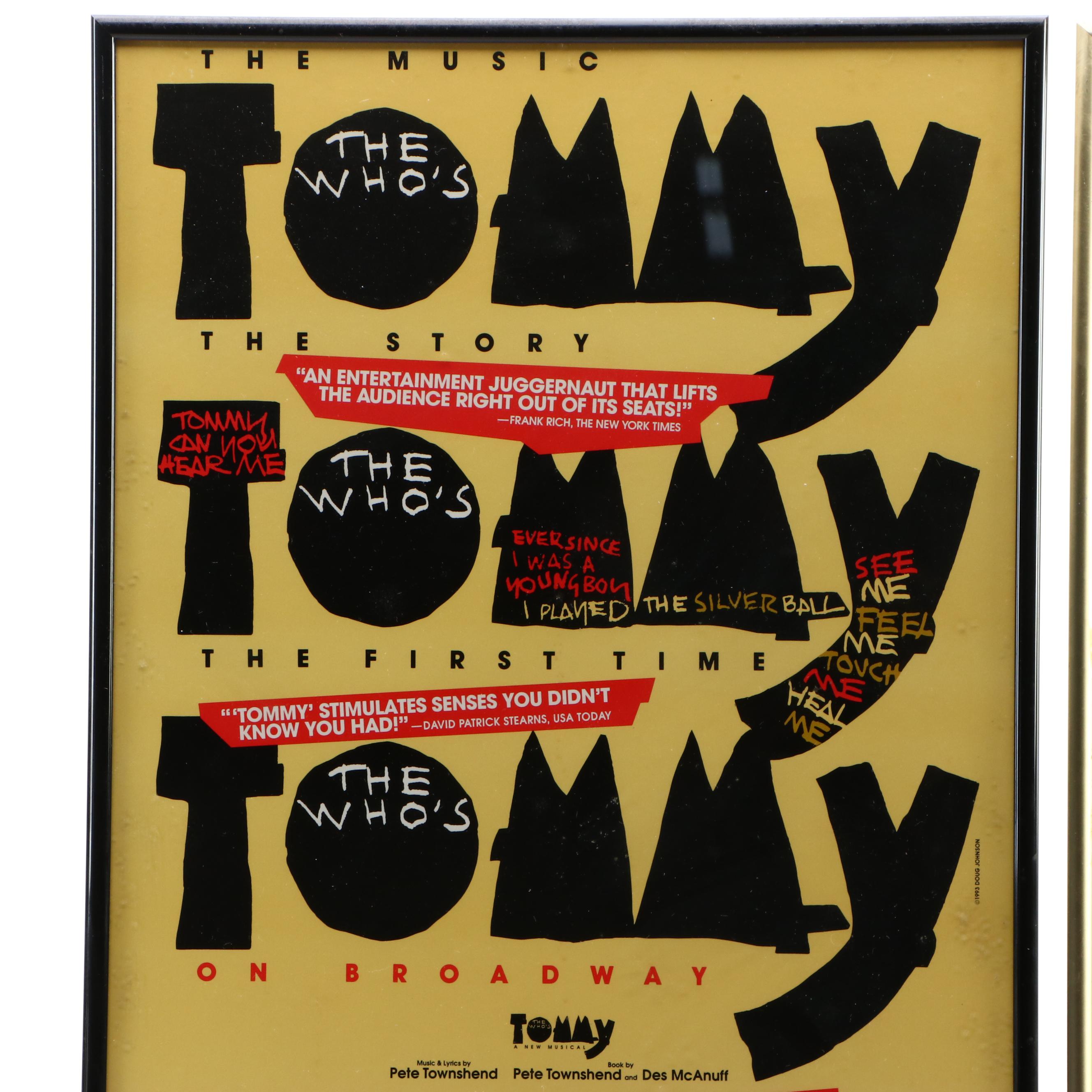 The WHO's "Tommy" Broadway Poster with Music Fair Production's "Camelot", 1990s
