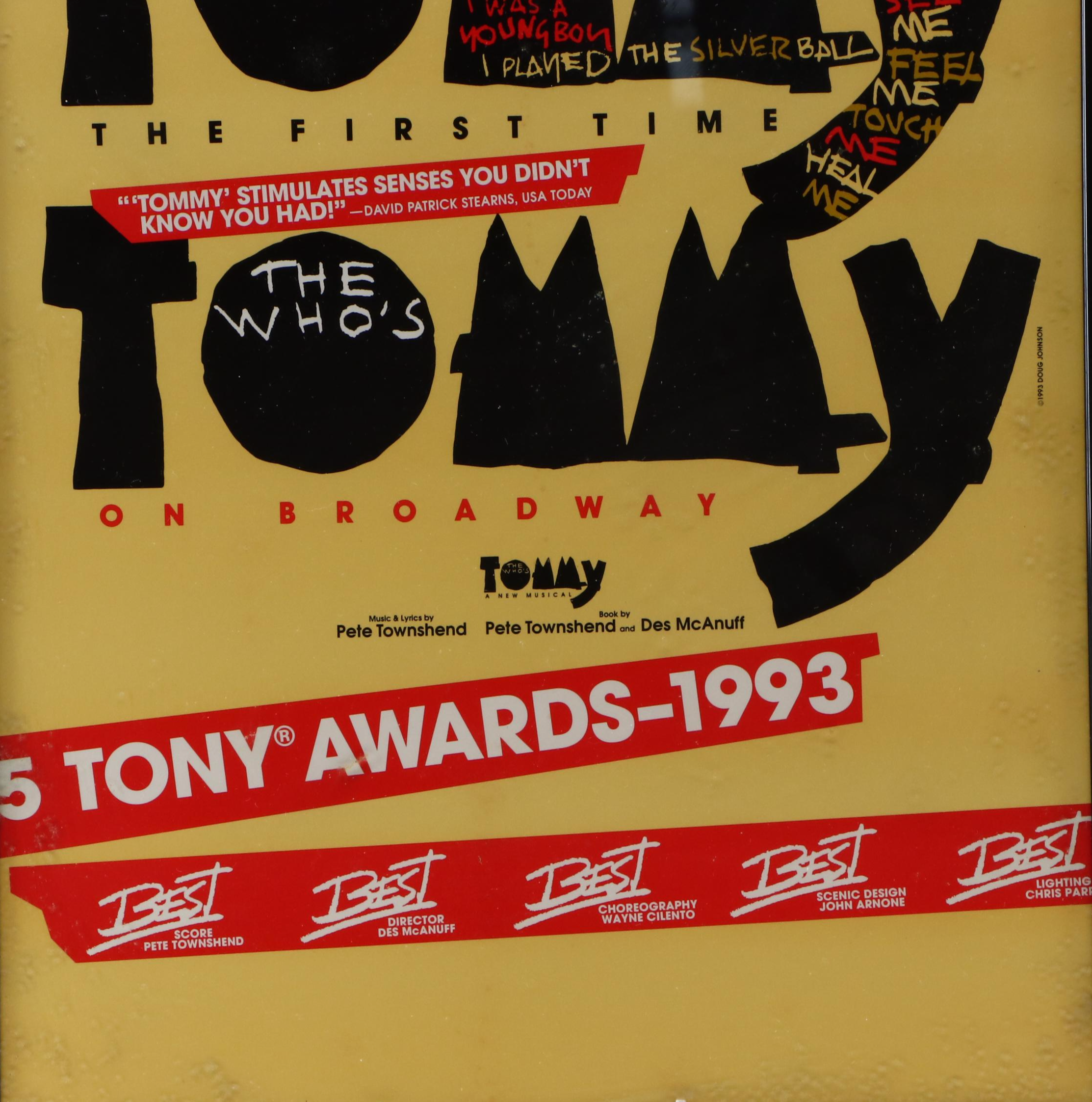The WHO's "Tommy" Broadway Poster with Music Fair Production's "Camelot", 1990s