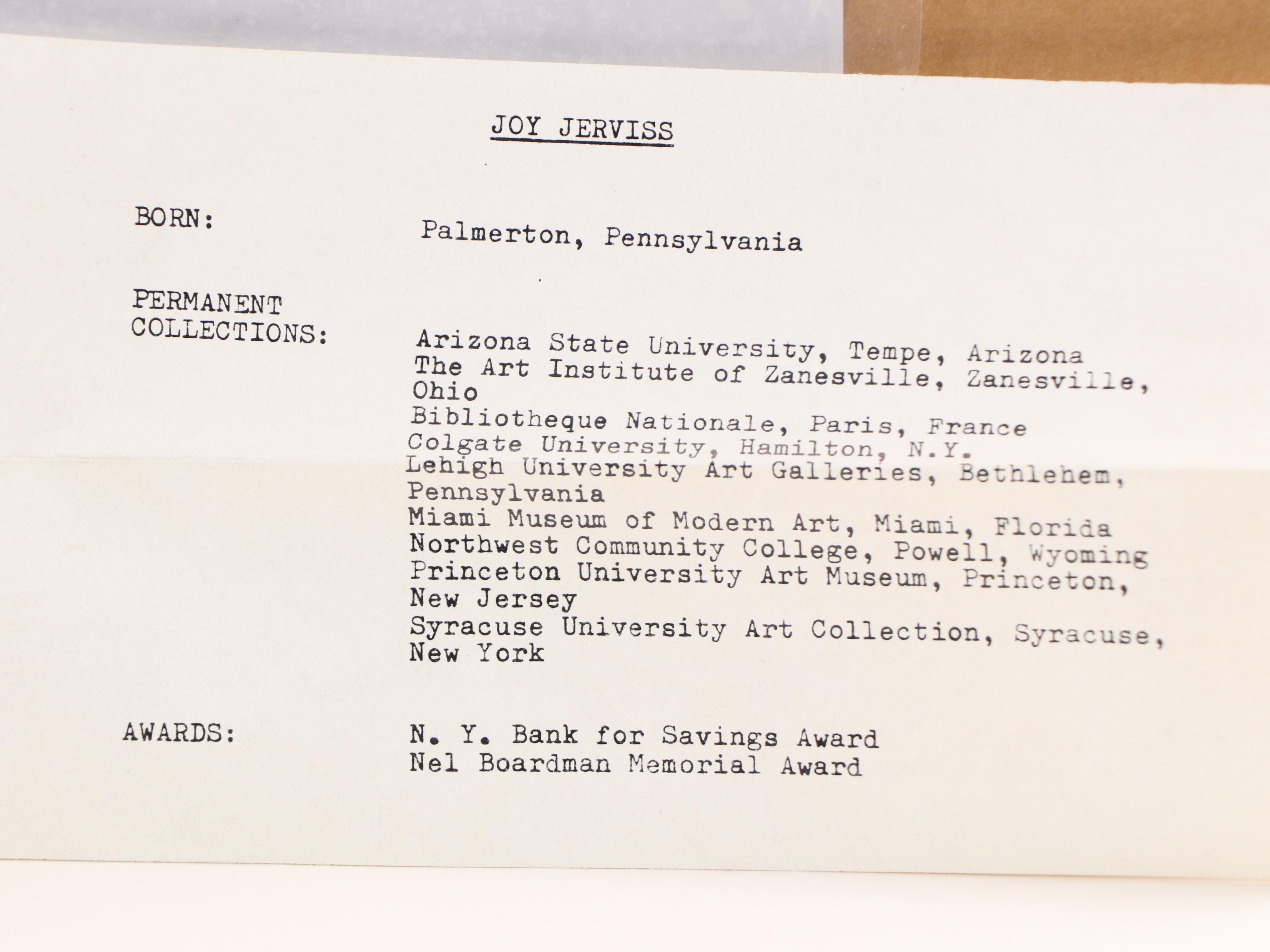 Joy Jerviss MCM Still Life Etching "Symphony II"