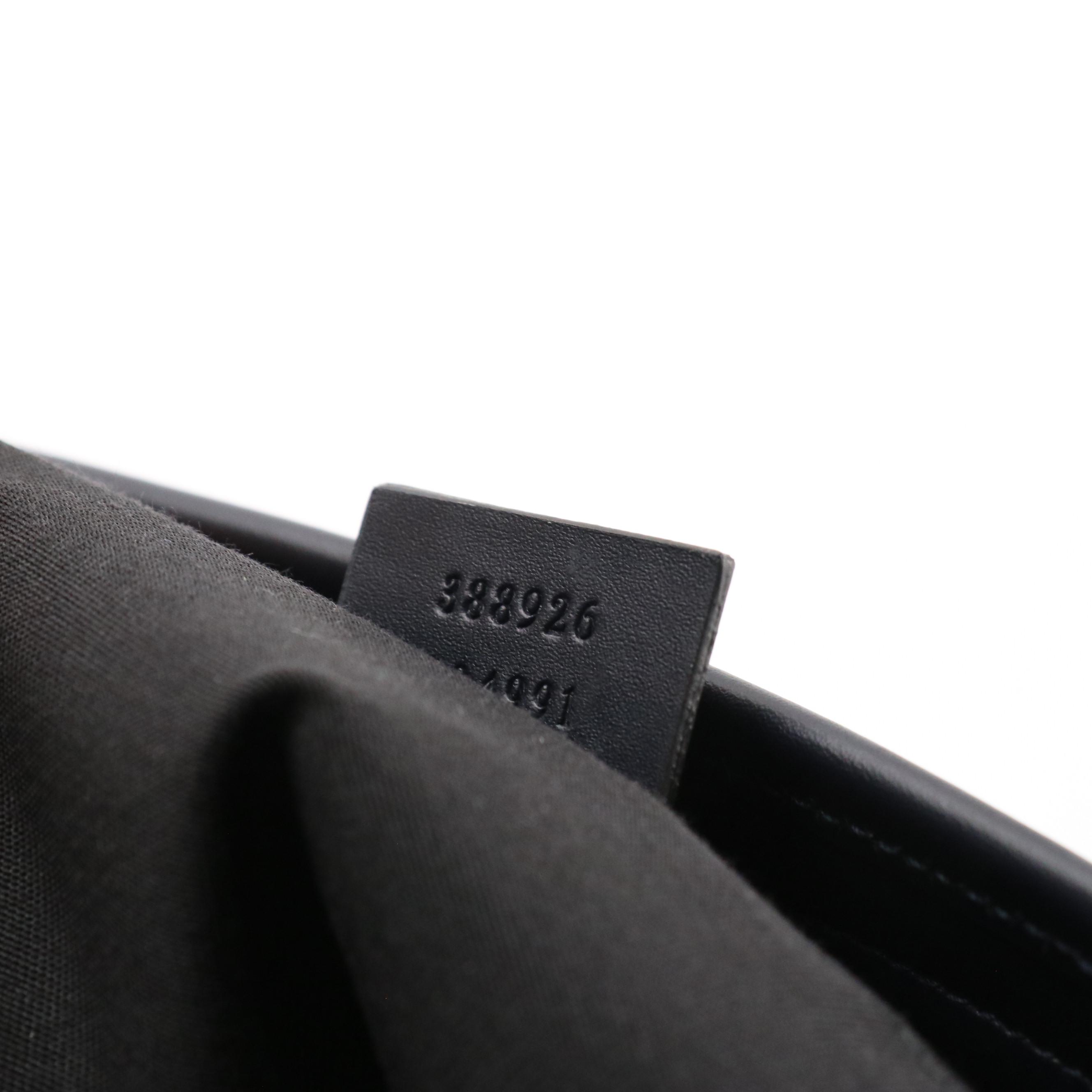 Gucci Front Pocket Messenger Bag in Navy Blue GG Canvas, Web Stripe and Leather