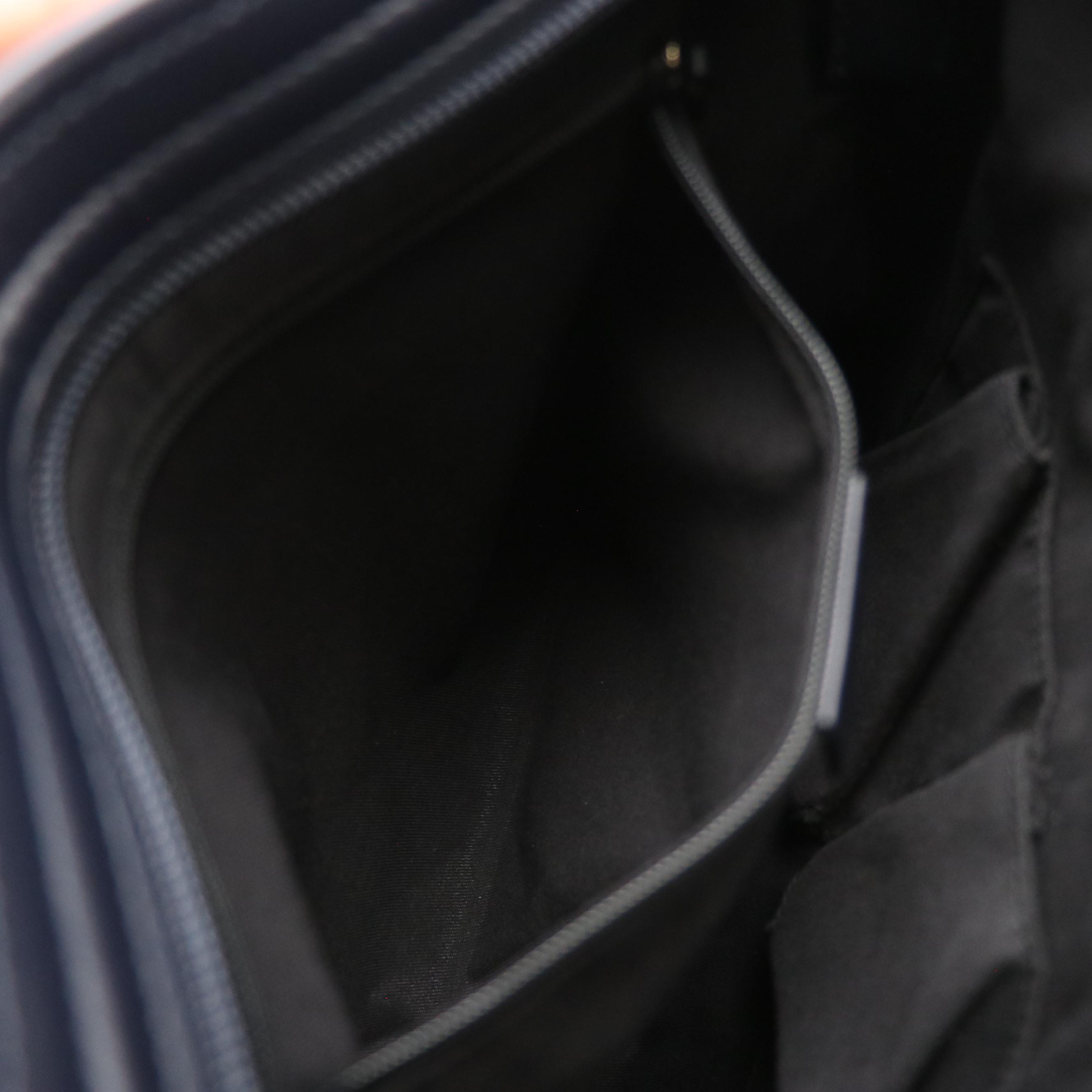 Gucci Front Pocket Messenger Bag in Navy Blue GG Canvas, Web Stripe and Leather