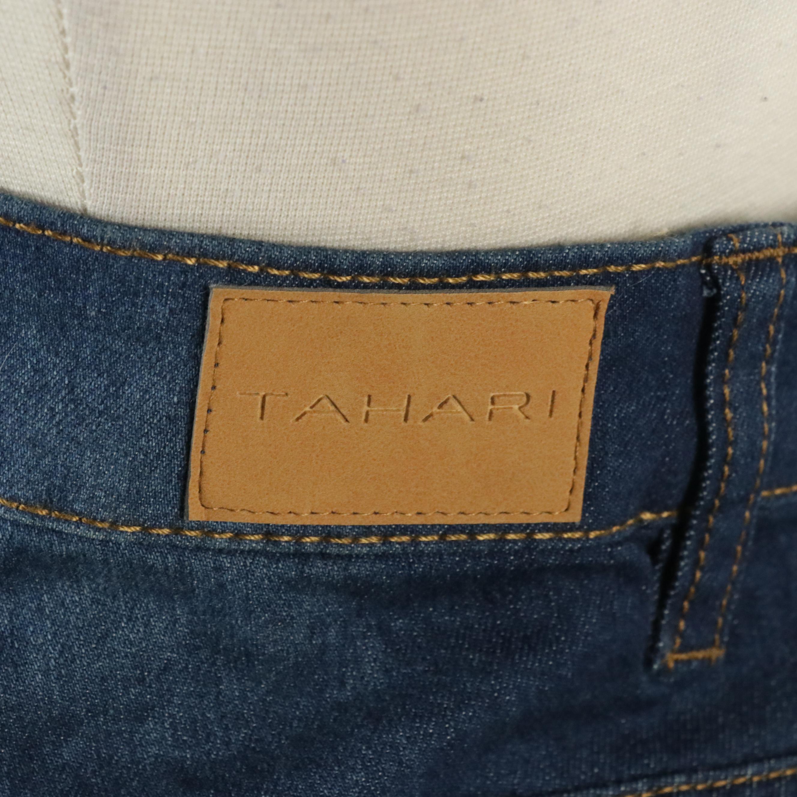 Tahari "Kelly" Mid-Rise Skinny Valence Wash Denim Jeans, With Tags