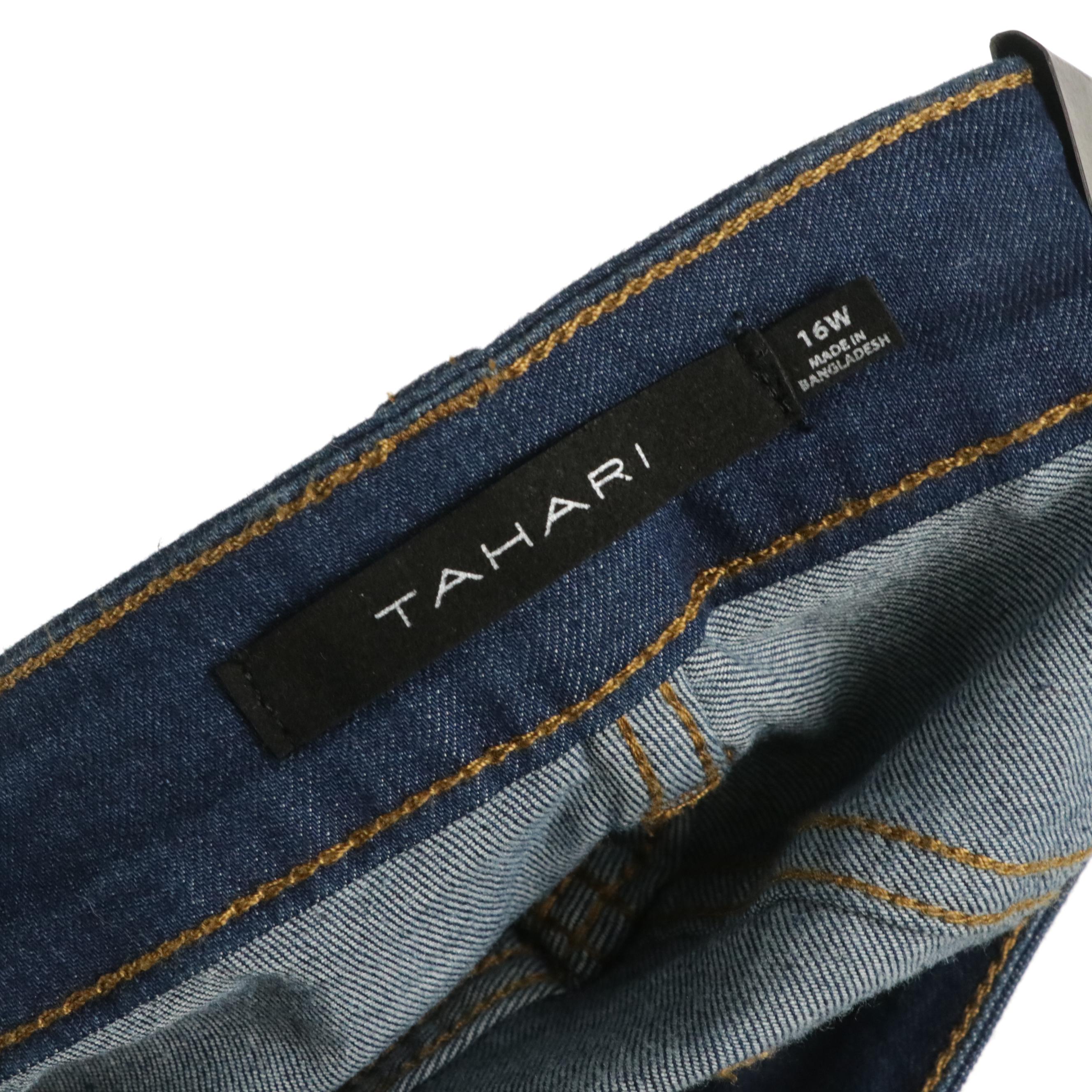 Tahari "Kelly" Mid-Rise Skinny Valence Wash Denim Jeans, With Tags