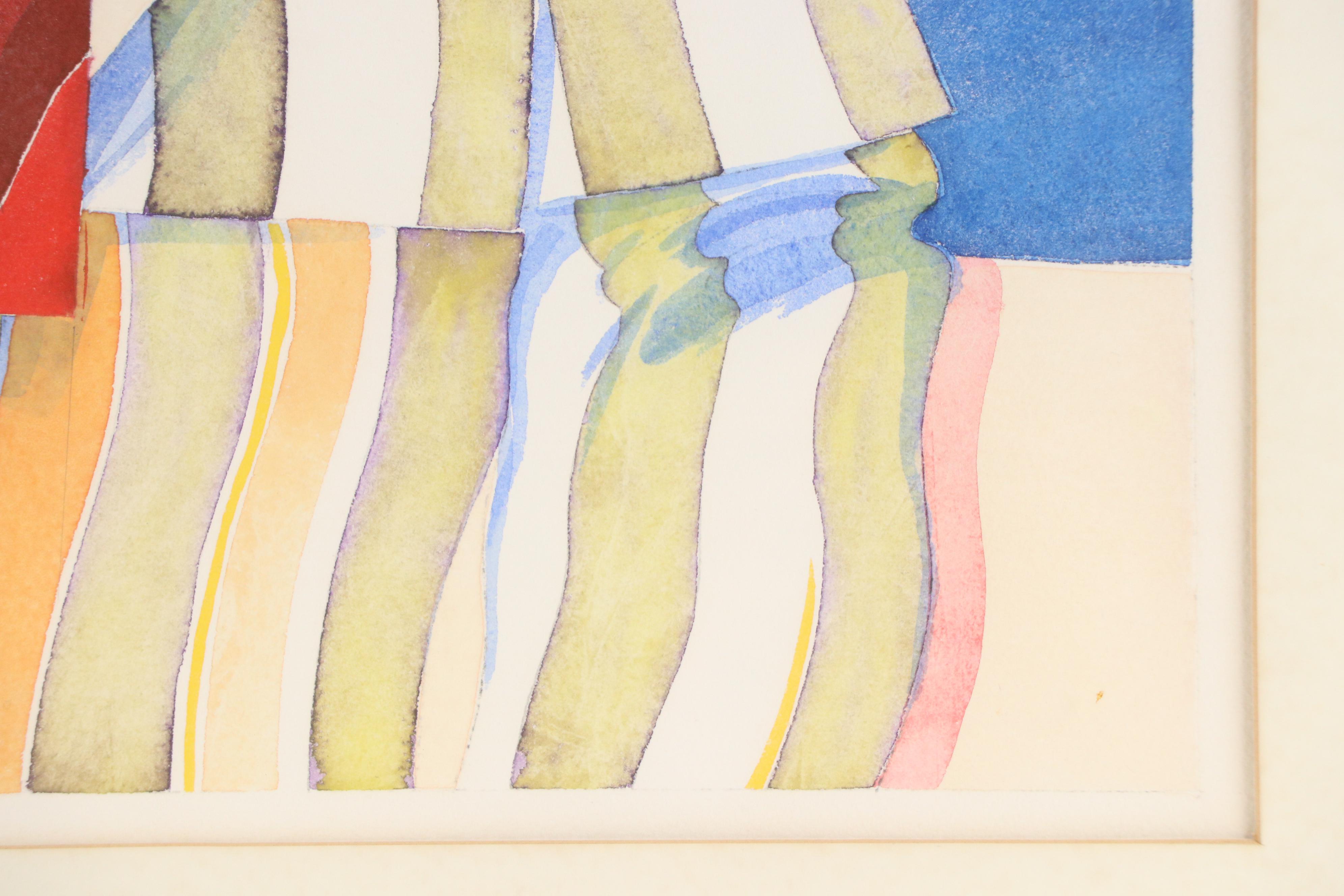 Frederick Lynch Abstract Watercolor "Unconventional Gesture," 1977