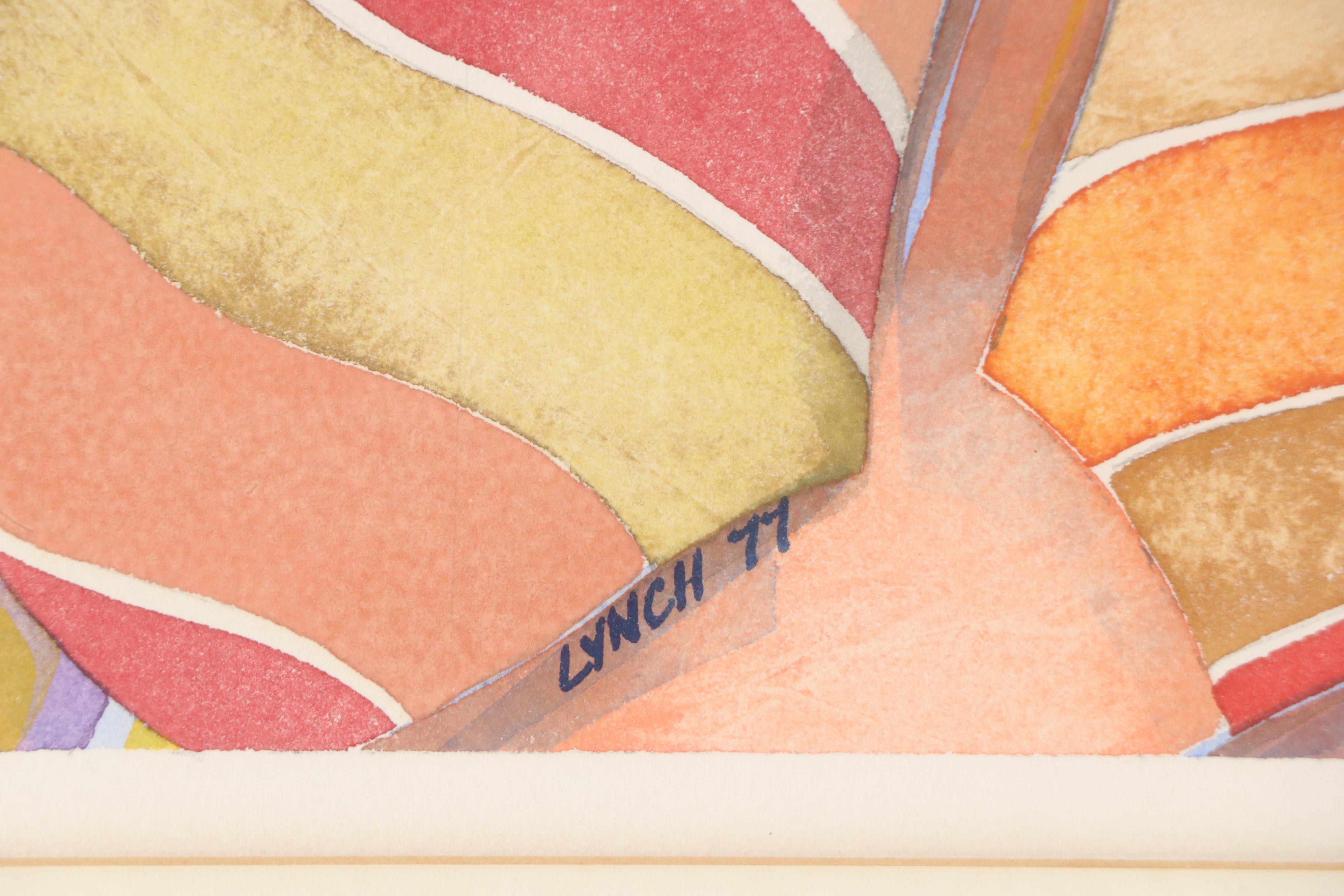 Frederick Lynch Abstract Watercolor "Unconventional Gesture," 1977