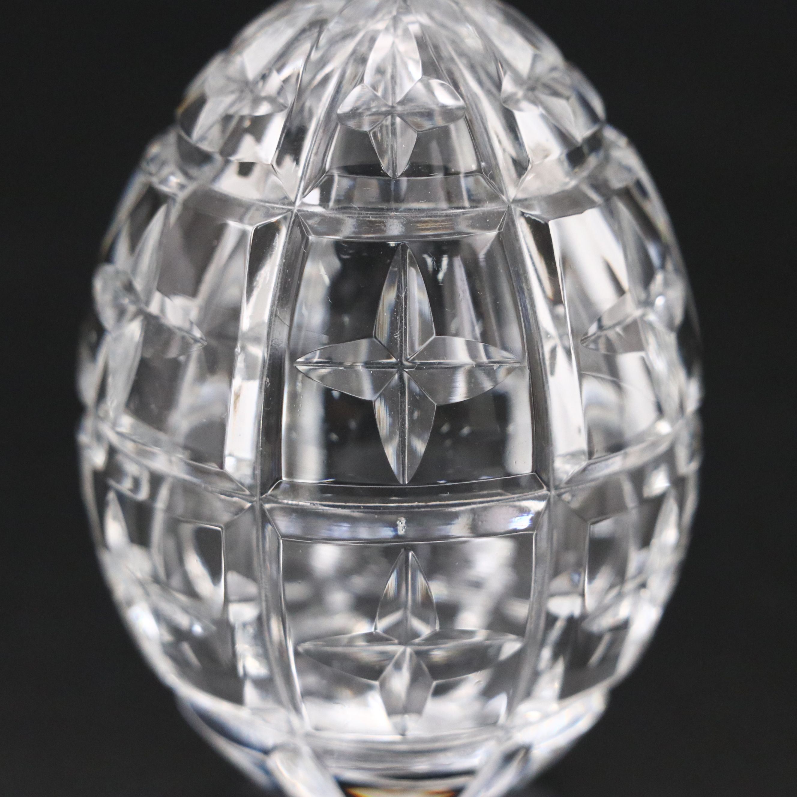 Fabergé Russian Star Pattern Art Glass Egg