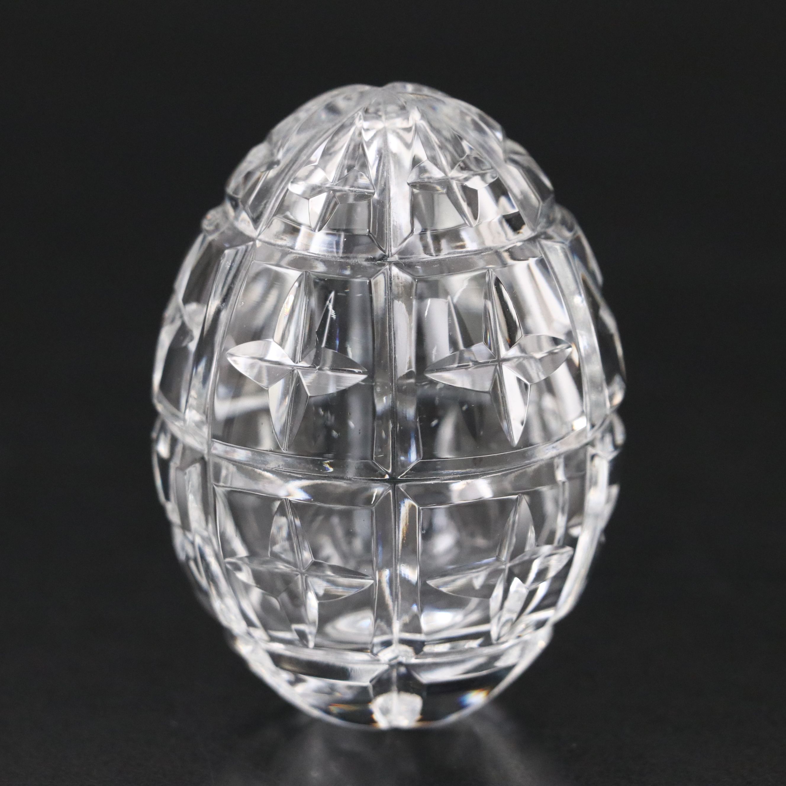 Fabergé Russian Star Pattern Art Glass Egg