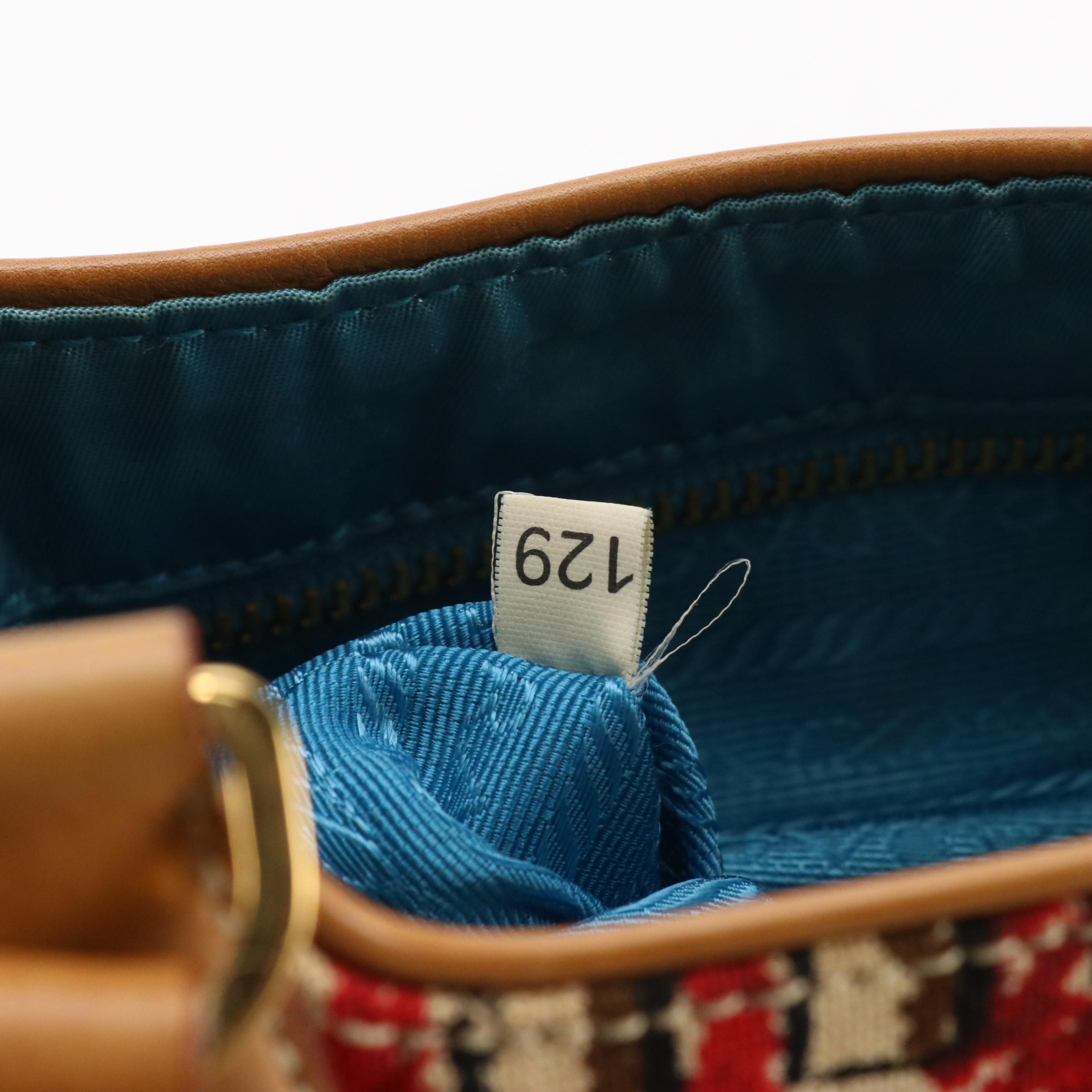 Prada Mini Shoulder Satchel in St. Venez Canapa Canvas and Leather Trim