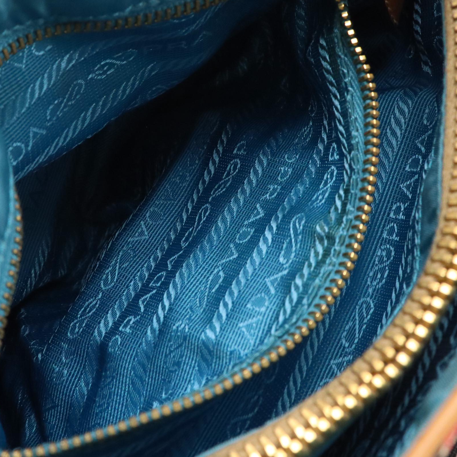 Prada Mini Shoulder Satchel in St. Venez Canapa Canvas and Leather Trim