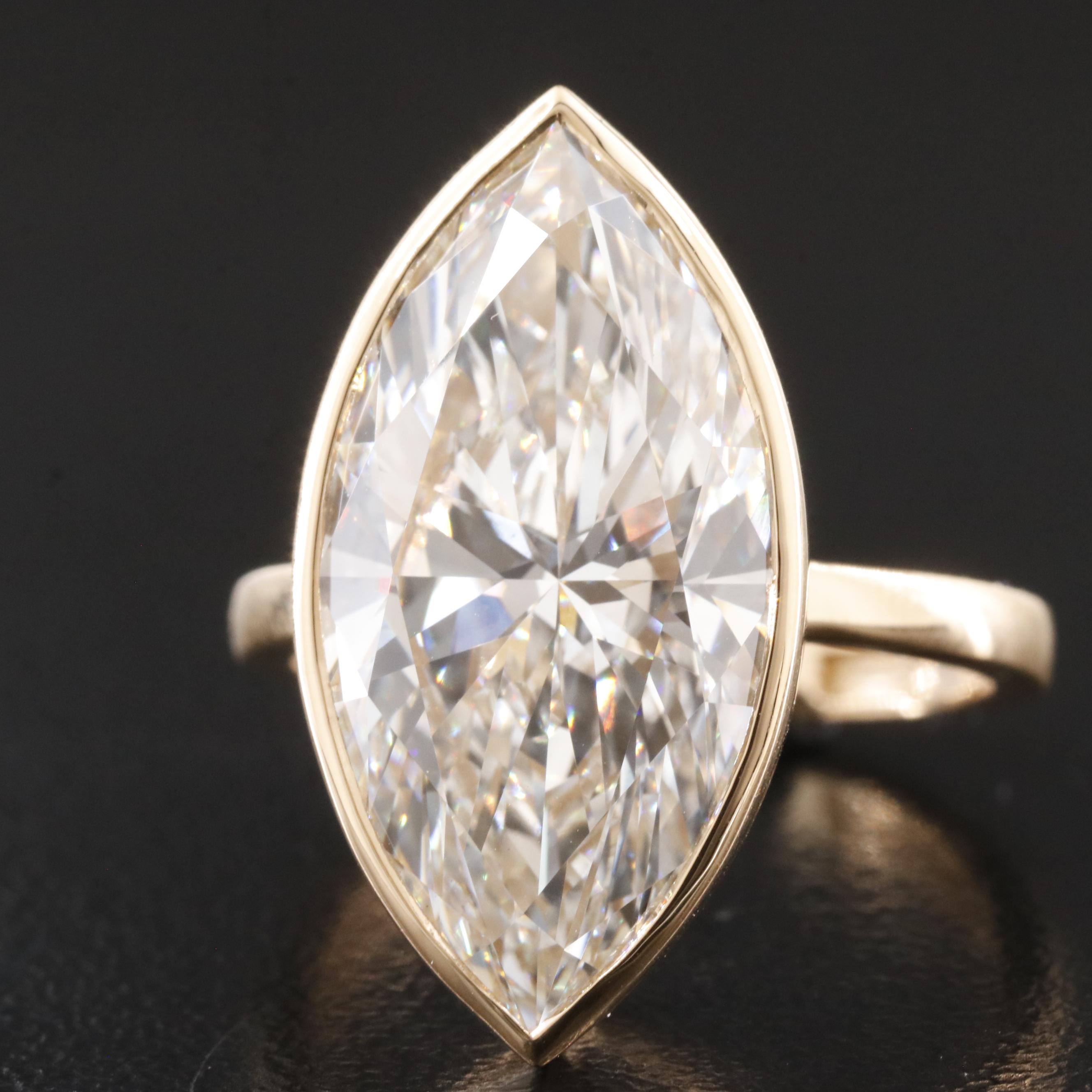 18K 8.19 CT Lab Grown Diamond Solitaire Ring with IGI Report