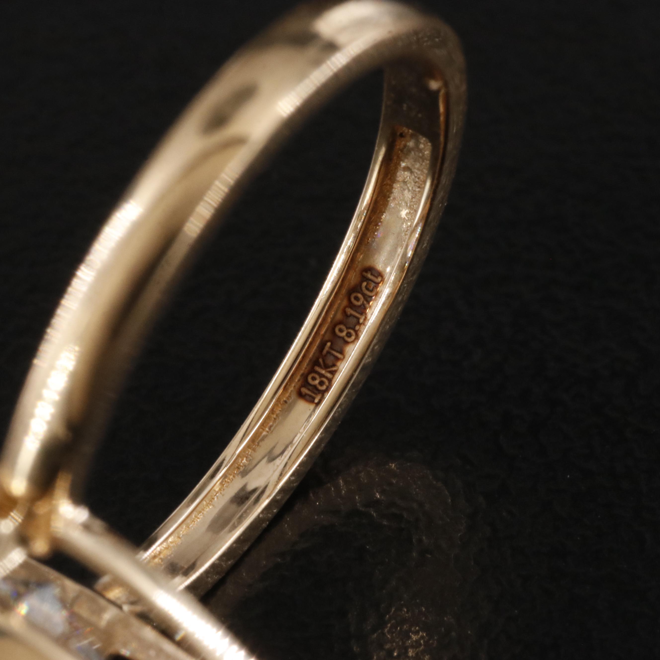 18K 8.19 CT Lab Grown Diamond Solitaire Ring with IGI Report