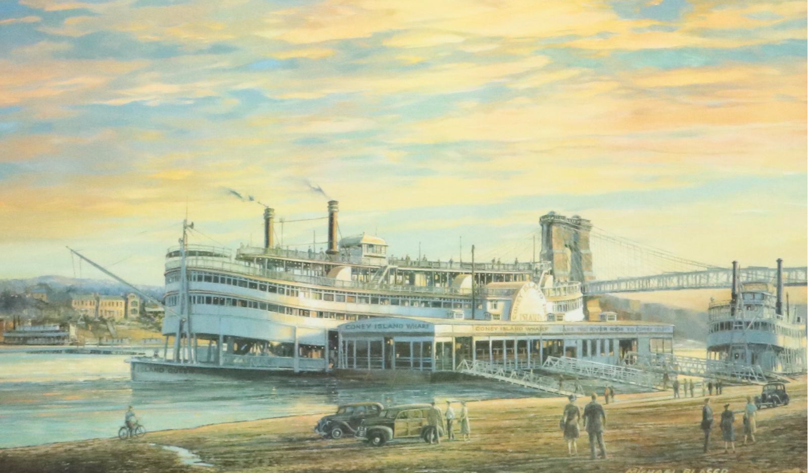 Michael Blaser Offset Lithograph "Heading for Coney," 1994