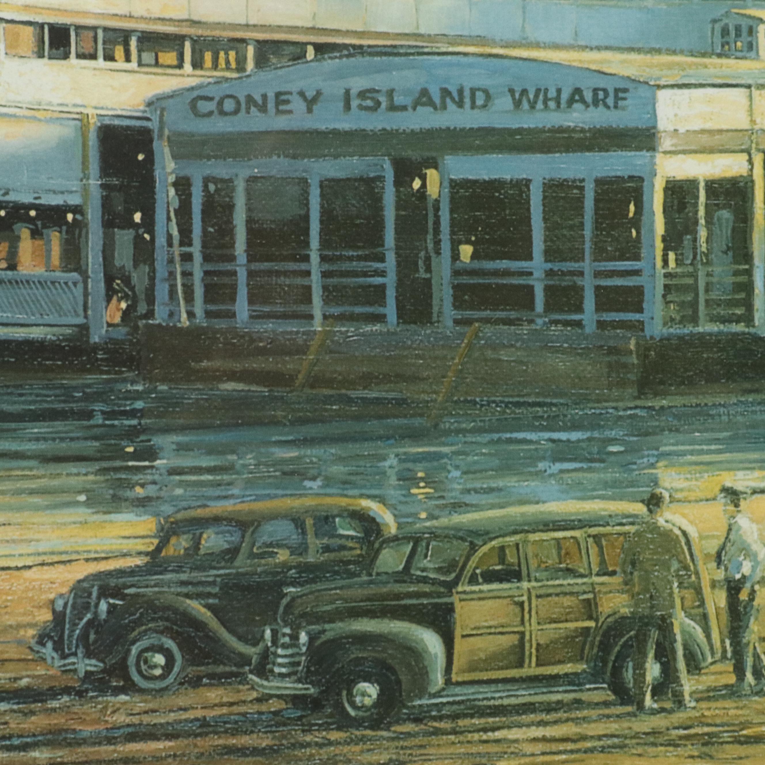 Michael Blaser Offset Lithograph "Heading for Coney," 1994