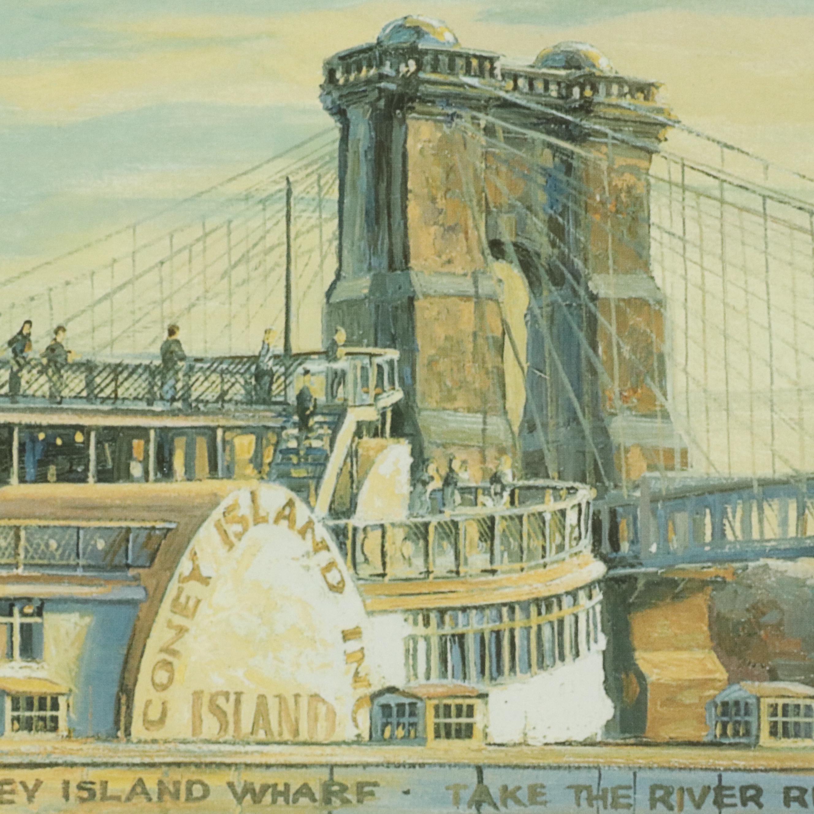 Michael Blaser Offset Lithograph "Heading for Coney," 1994