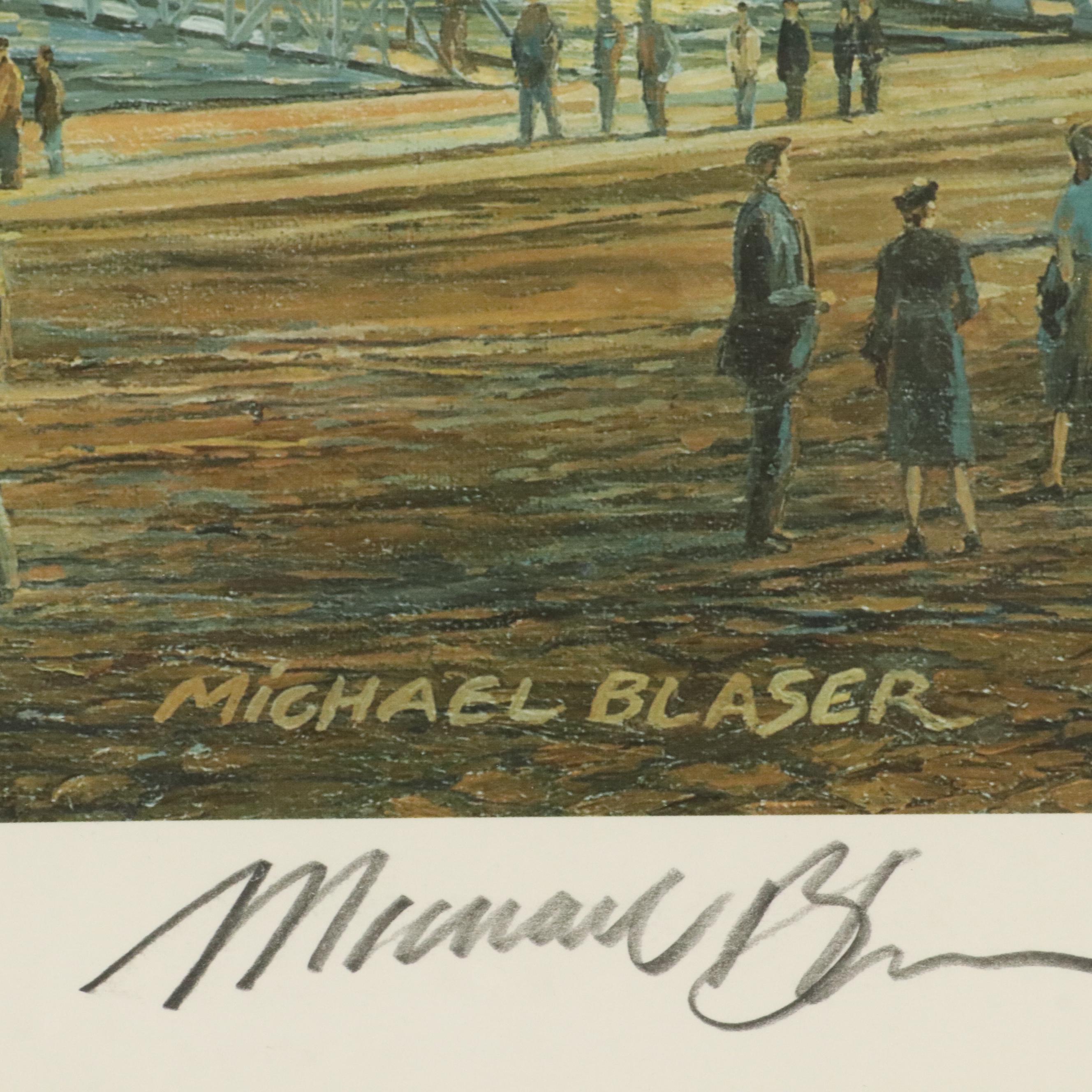 Michael Blaser Offset Lithograph "Heading for Coney," 1994